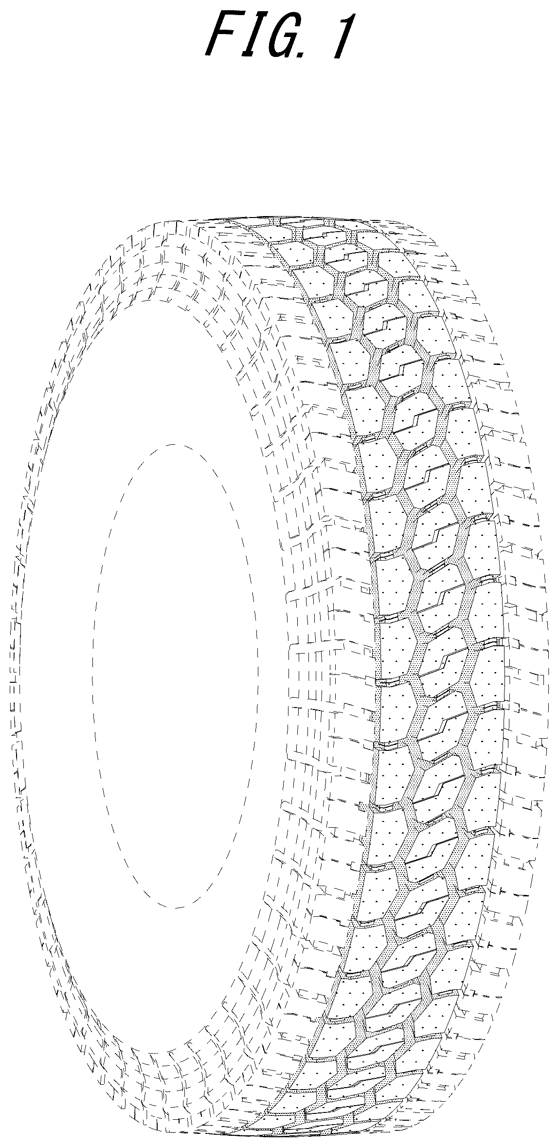 Patent USD1123804 Figure 1 – Tire tread