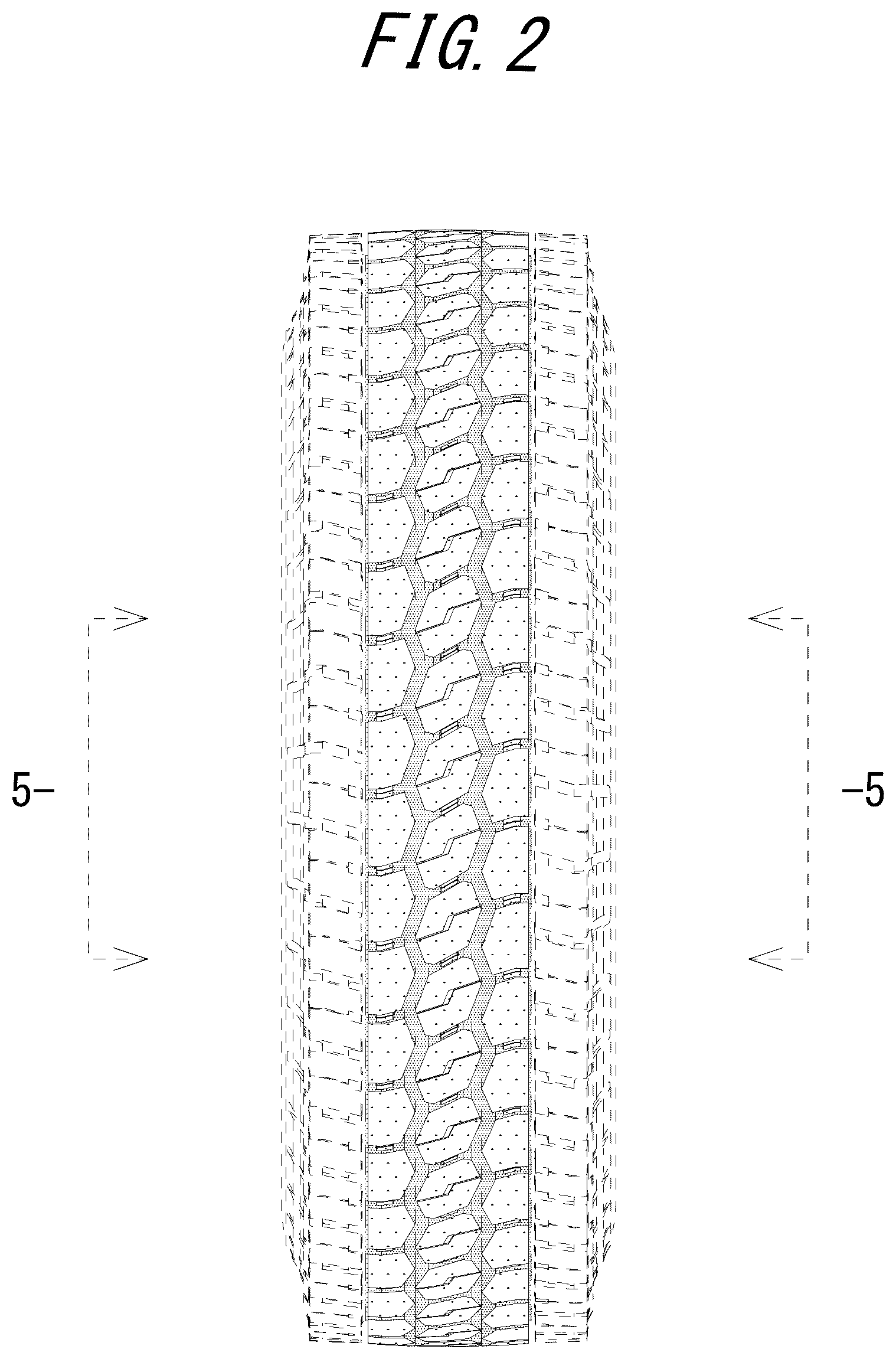 Patent USD1123804 Figure 2 – Tire tread