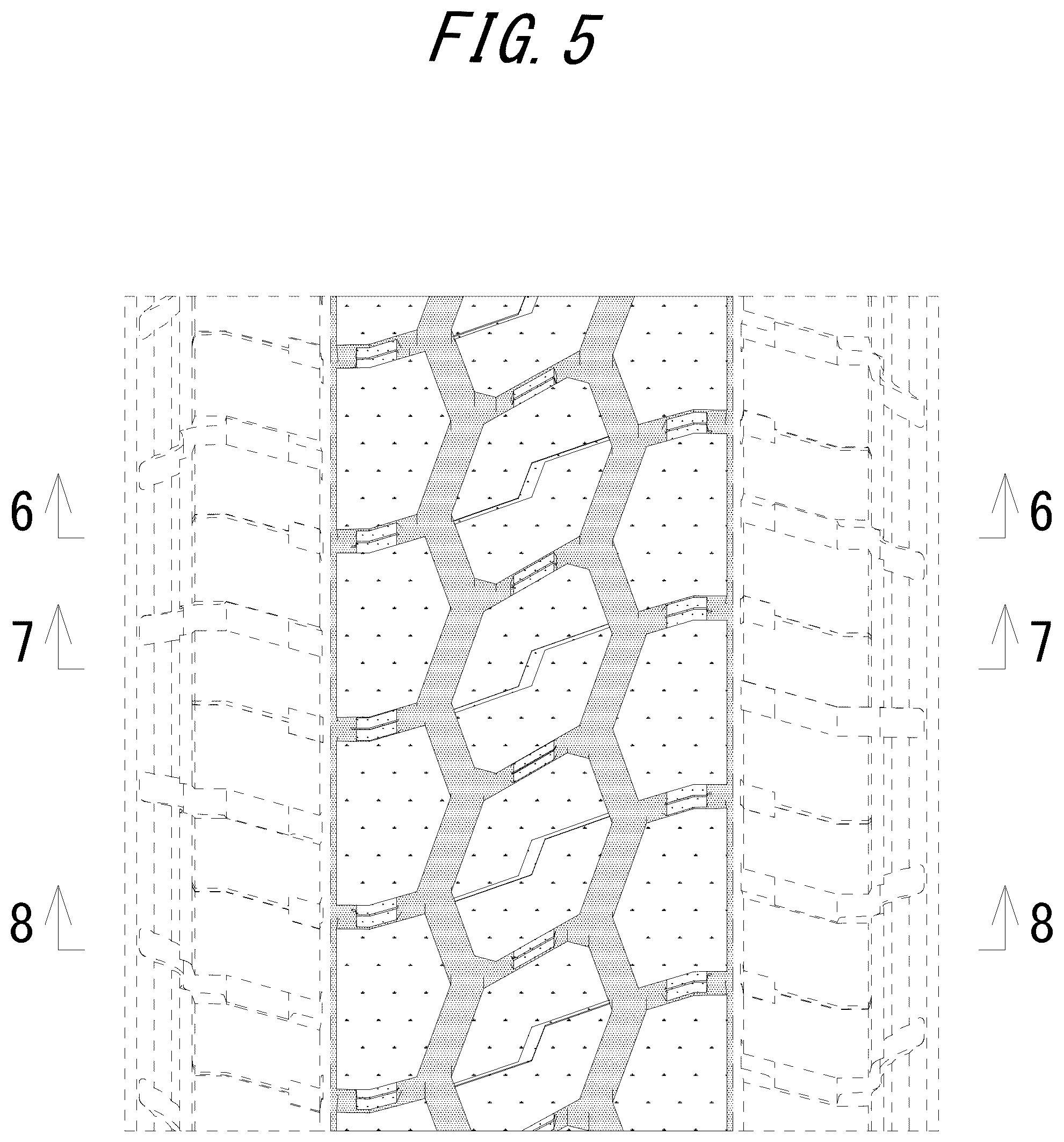 Patent USD1123804 Figure 5 – Tire tread