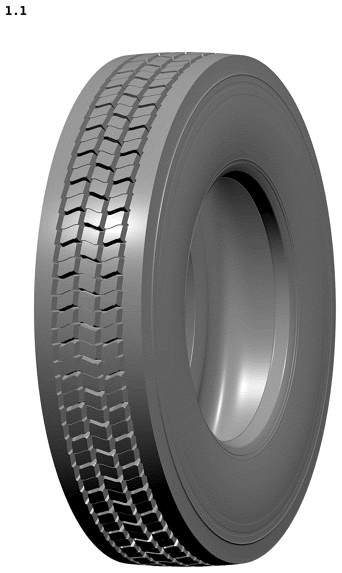 Patent USD1123806 Figure 1 – Tire