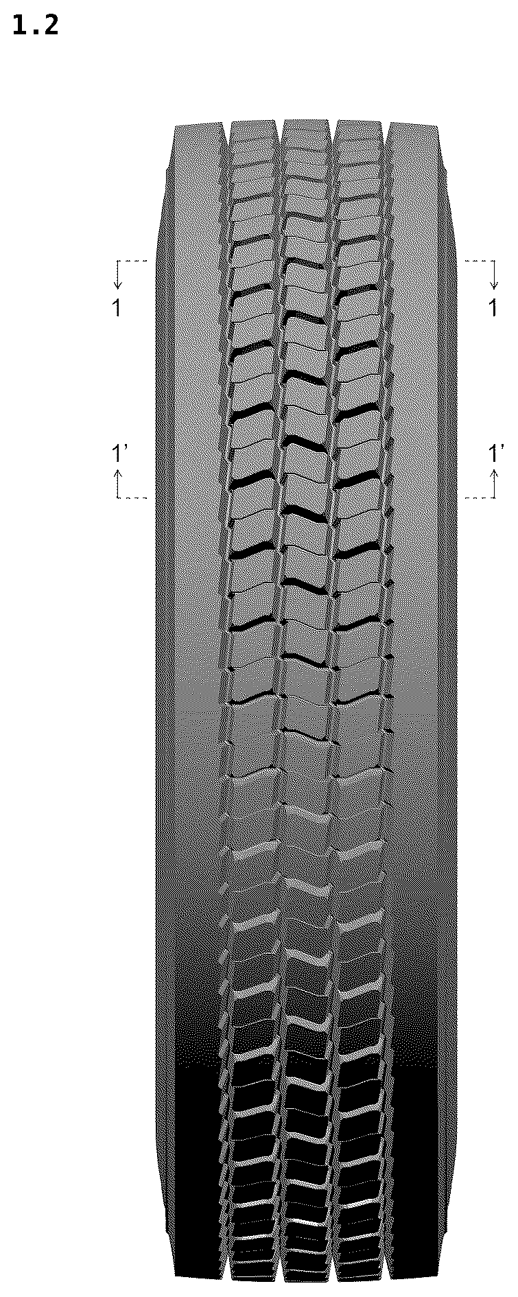 Patent USD1123806 Figure 2 – Tire