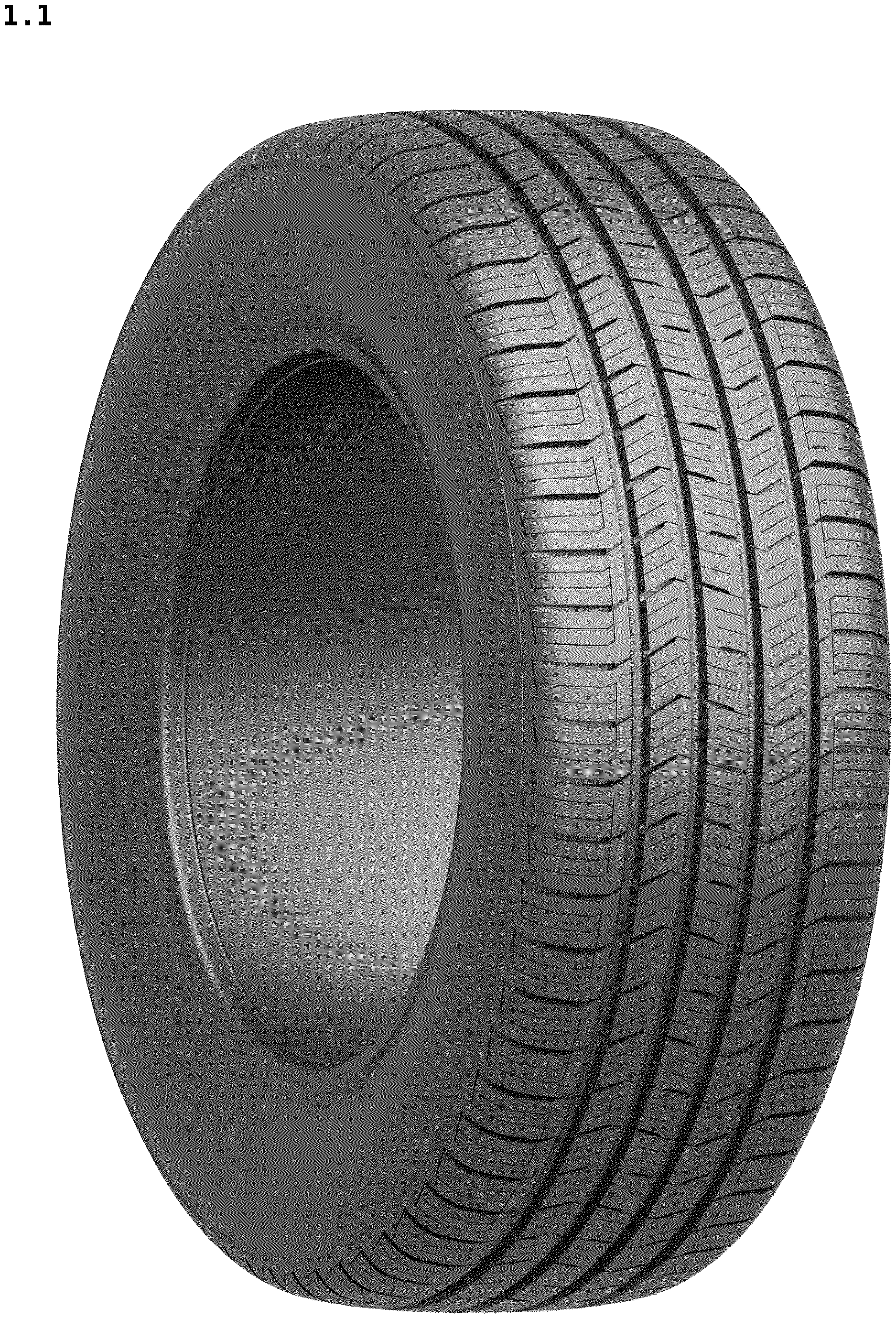 Patent USD1123808 Figure 1 – Tire