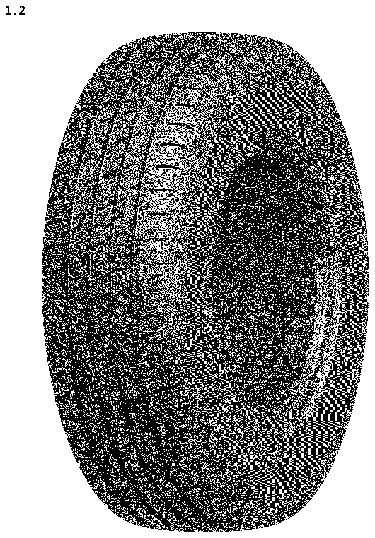 Patent USD1123810 Figure 2 – Tire