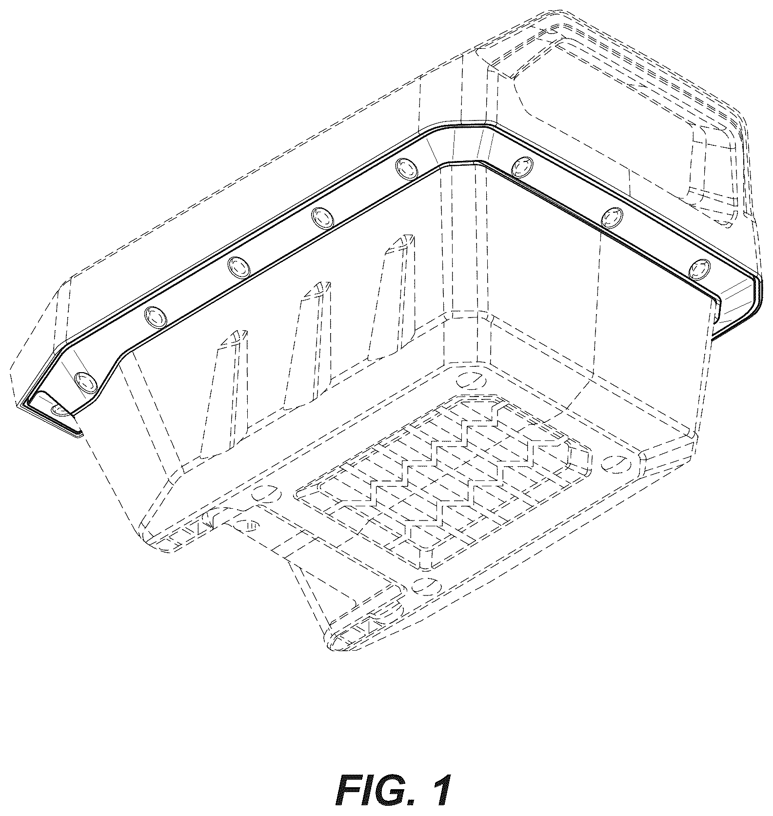 Patent USD1123816 Figure 1 – Rim portion of a battery case