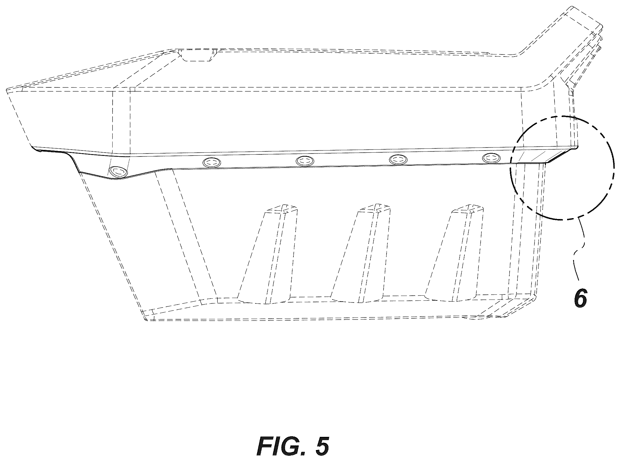 Patent USD1123816 Figure 5 – Rim portion of a battery case