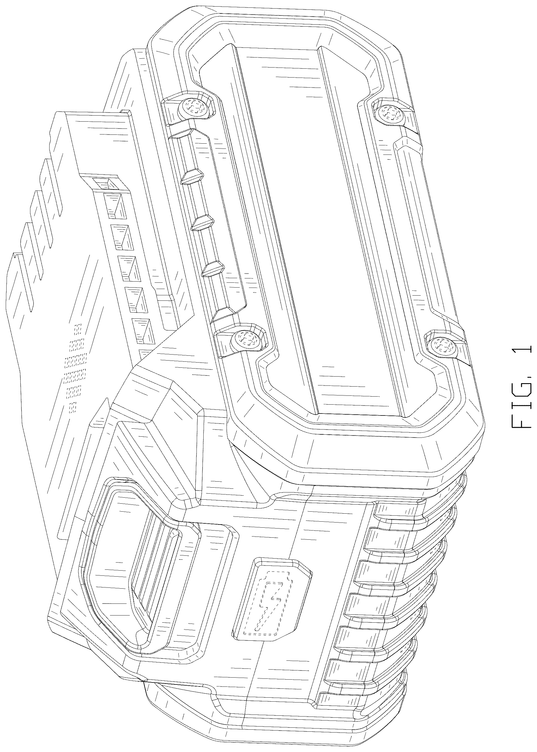 Patent USD1123821 Figure 1 – Battery pack