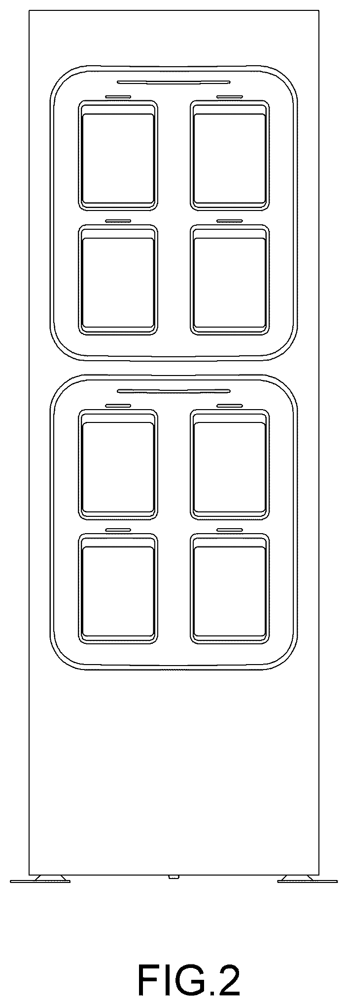 Patent USD1123827 Figure 2 – Battery pack charging device