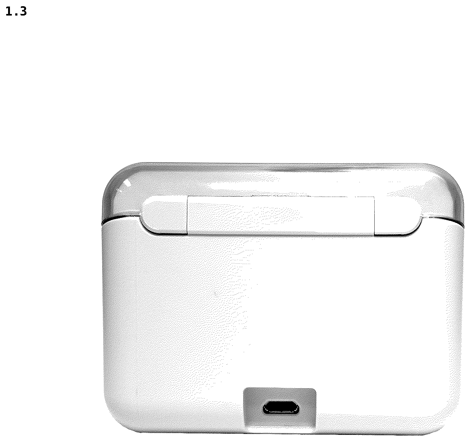 Patent USD1123840 Figure 3 – Charging box for medical instrument
