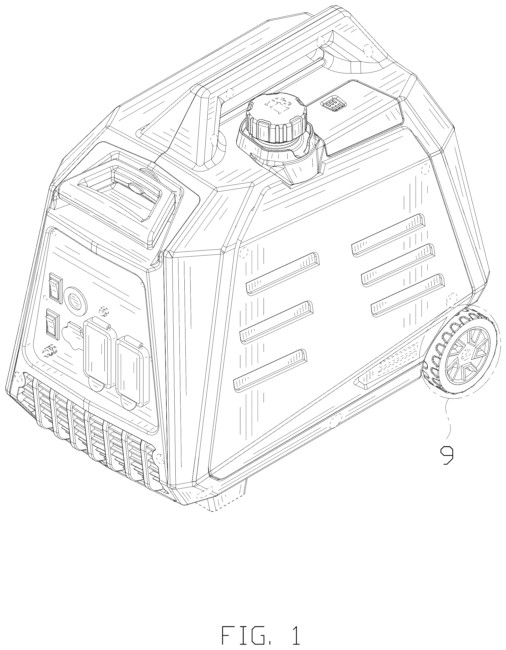 Patent USD1123849 Figure 1 – Inverter generator