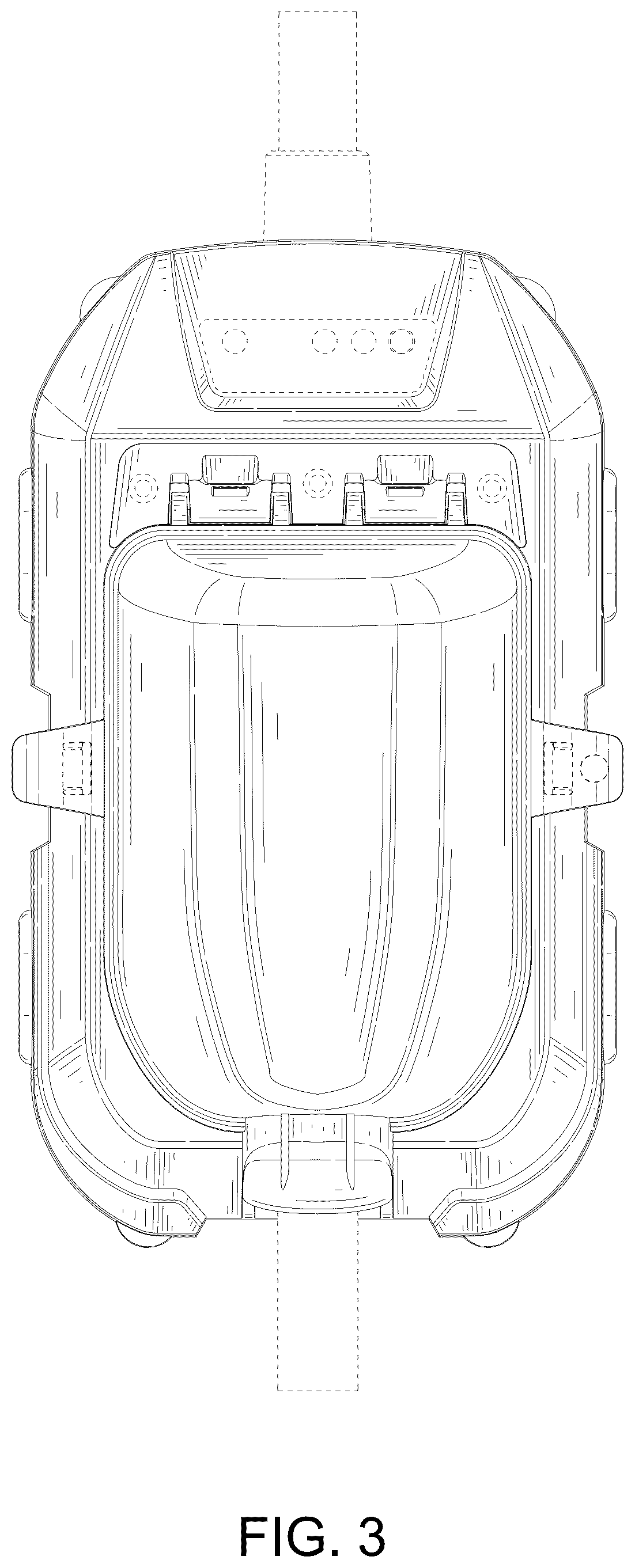Patent USD1123866 Figure 3 – Combined surge protector with light indicators