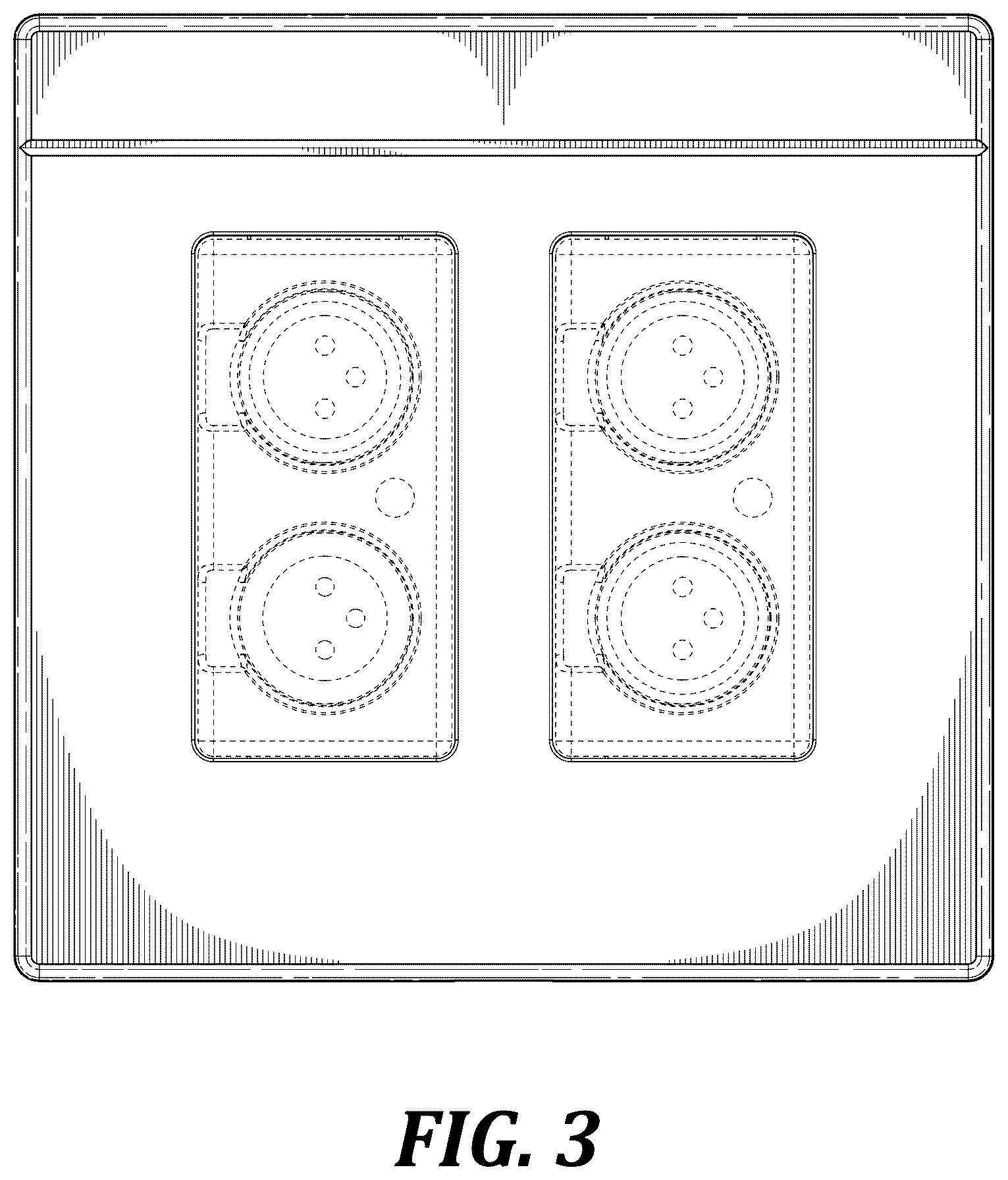 Patent USD1123869 Figure 3 – Two-gang wall socket