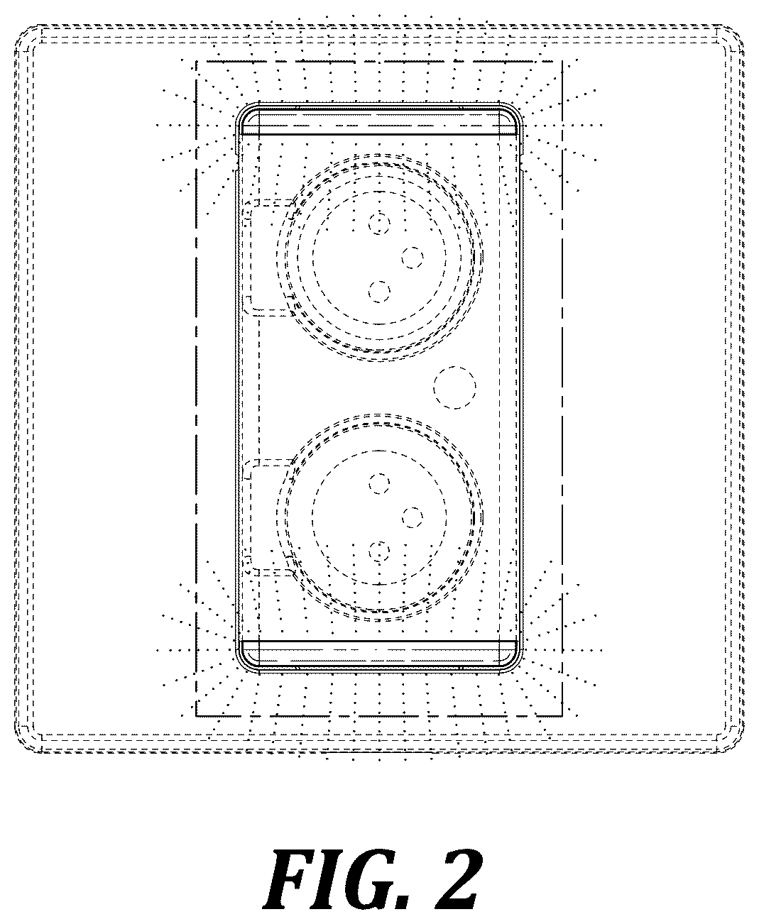 Patent USD1123870 Figure 2 – Wall socket with illuminated regions