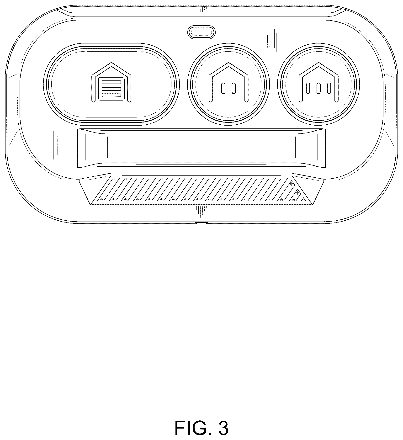 Patent USD1123882 Figure 3 – Small remote operating device for an automatic door controller