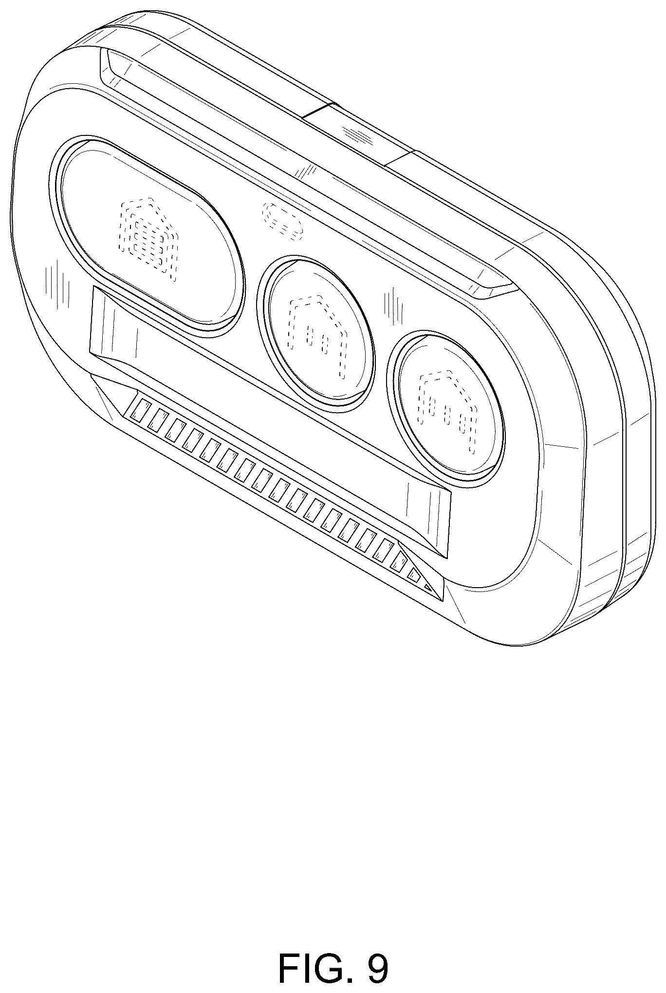 Patent USD1123882 Figure 9 – Small remote operating device for an automatic door controller