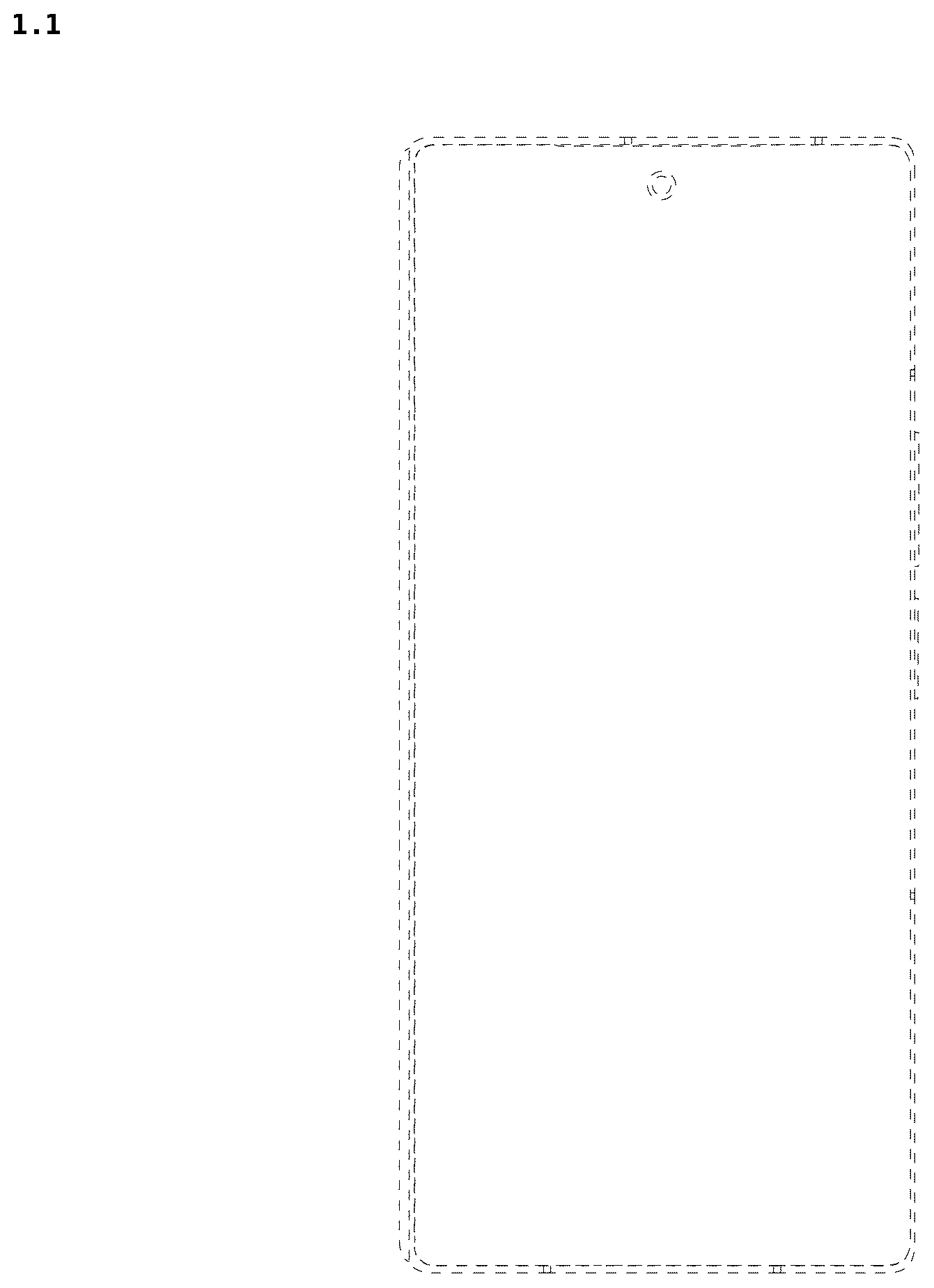 Patent USD1123889 Figure 1 – Mobile phone