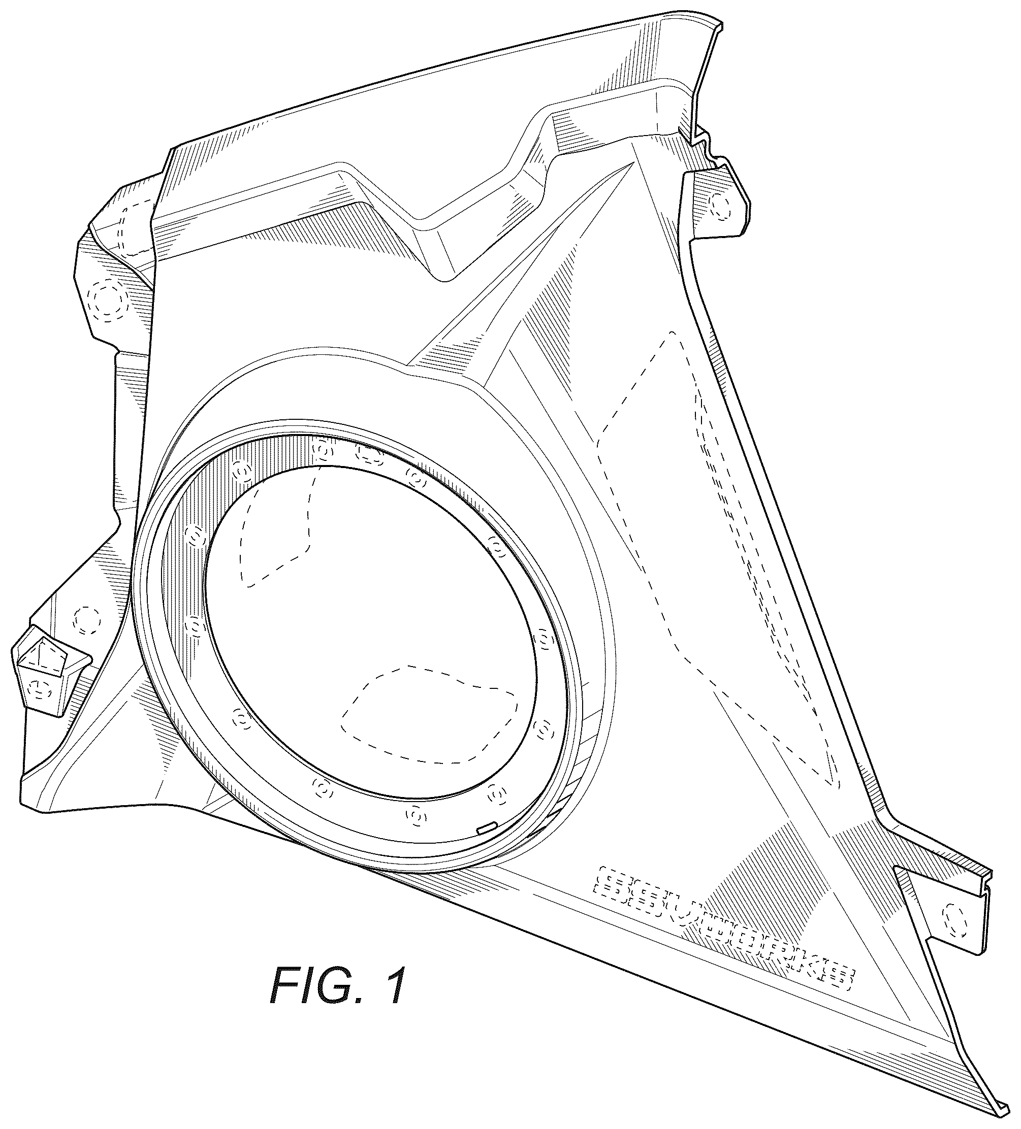Patent USD1123899 — Angled speaker panel — Figure 1