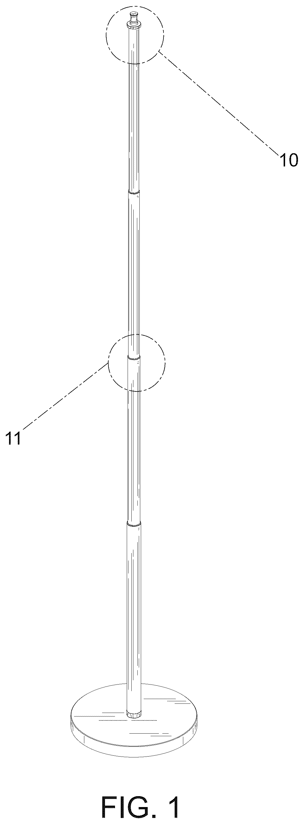 Patent USD1123907 Figure 1 – Microphone stand