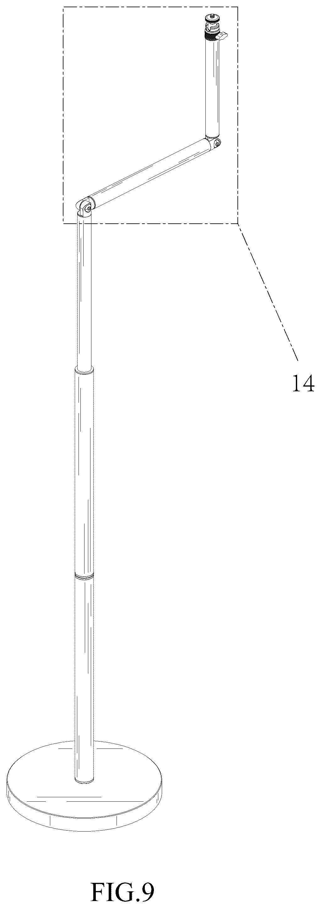 Patent USD1123908 Figure 9 – Microphone stand