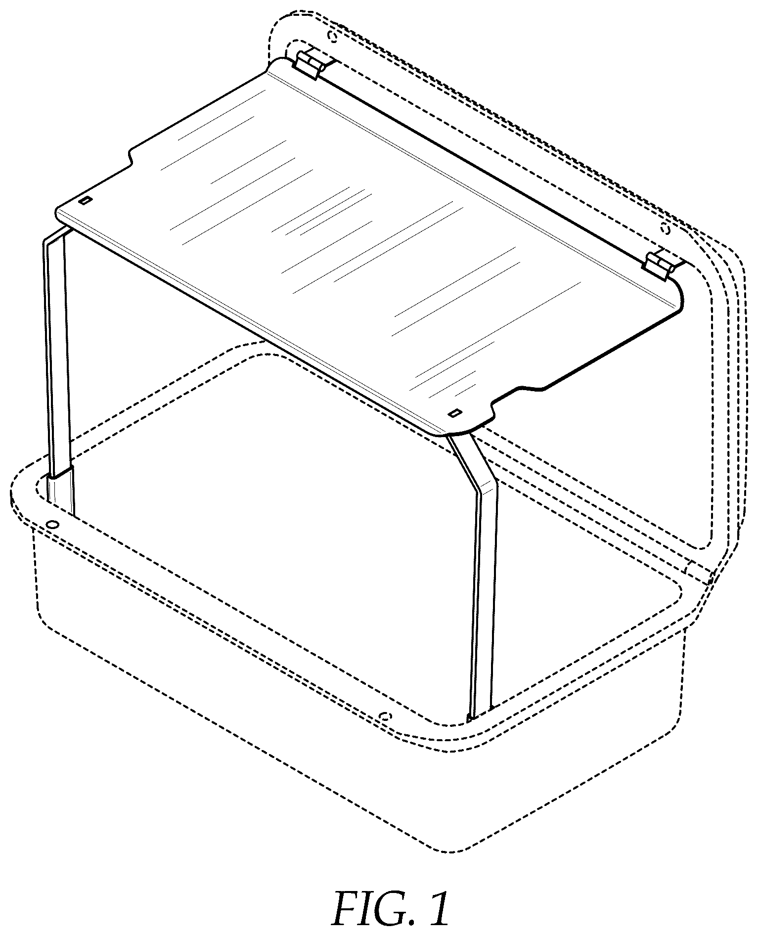 Patent USD1123909 Figure 1 – Portable video studio desktop stand