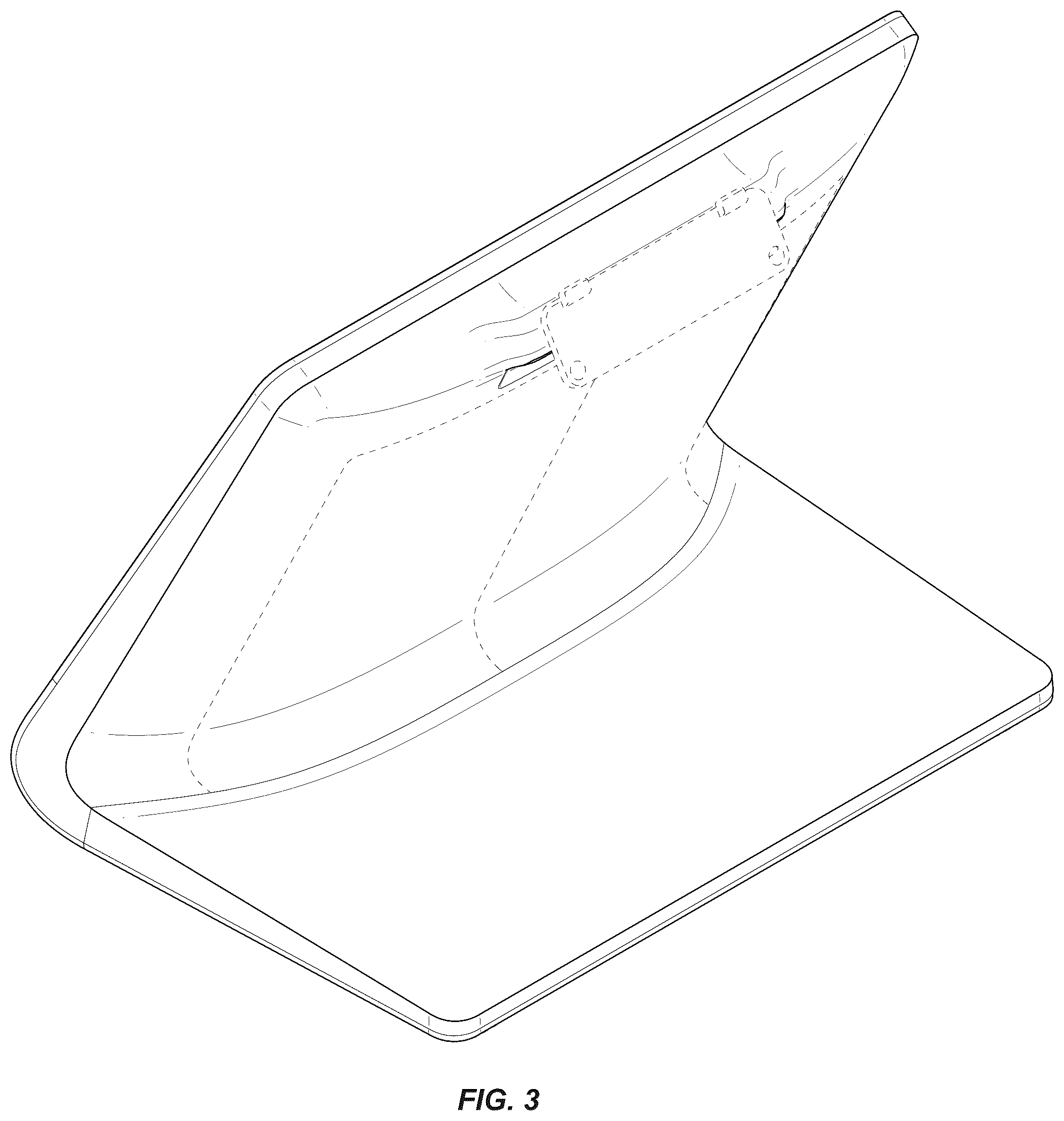 Patent USD1123923 Figure 3 – Display stand and/or stand with display