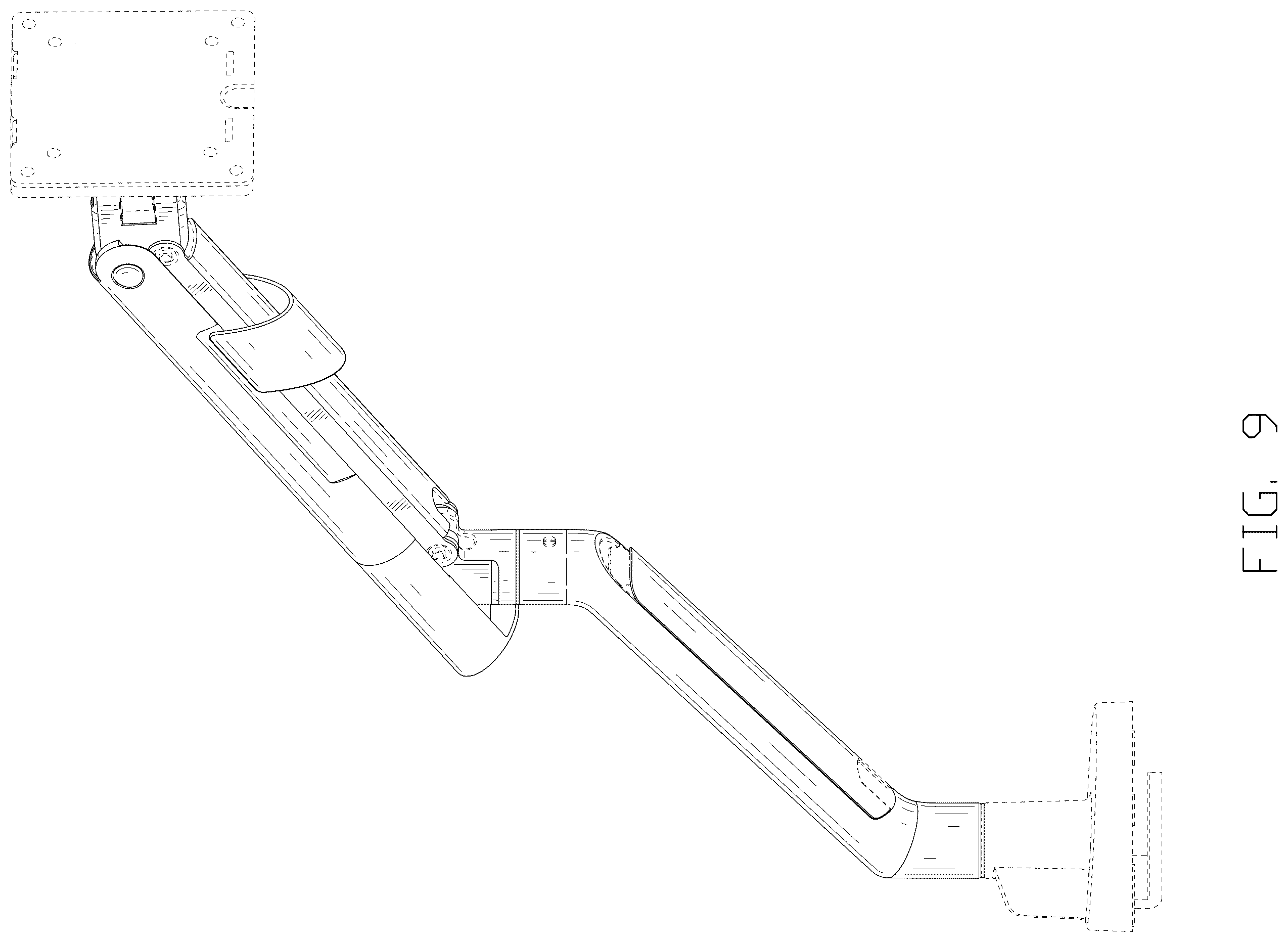 Patent USD1123947 Figure 9 – Monitor arm