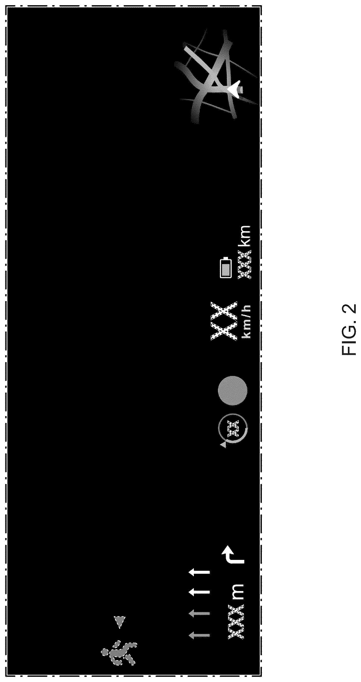 Patent USD1123950 Figure 2 – Display screen panel with graphical user interface for vehicle auxiliary driving status information