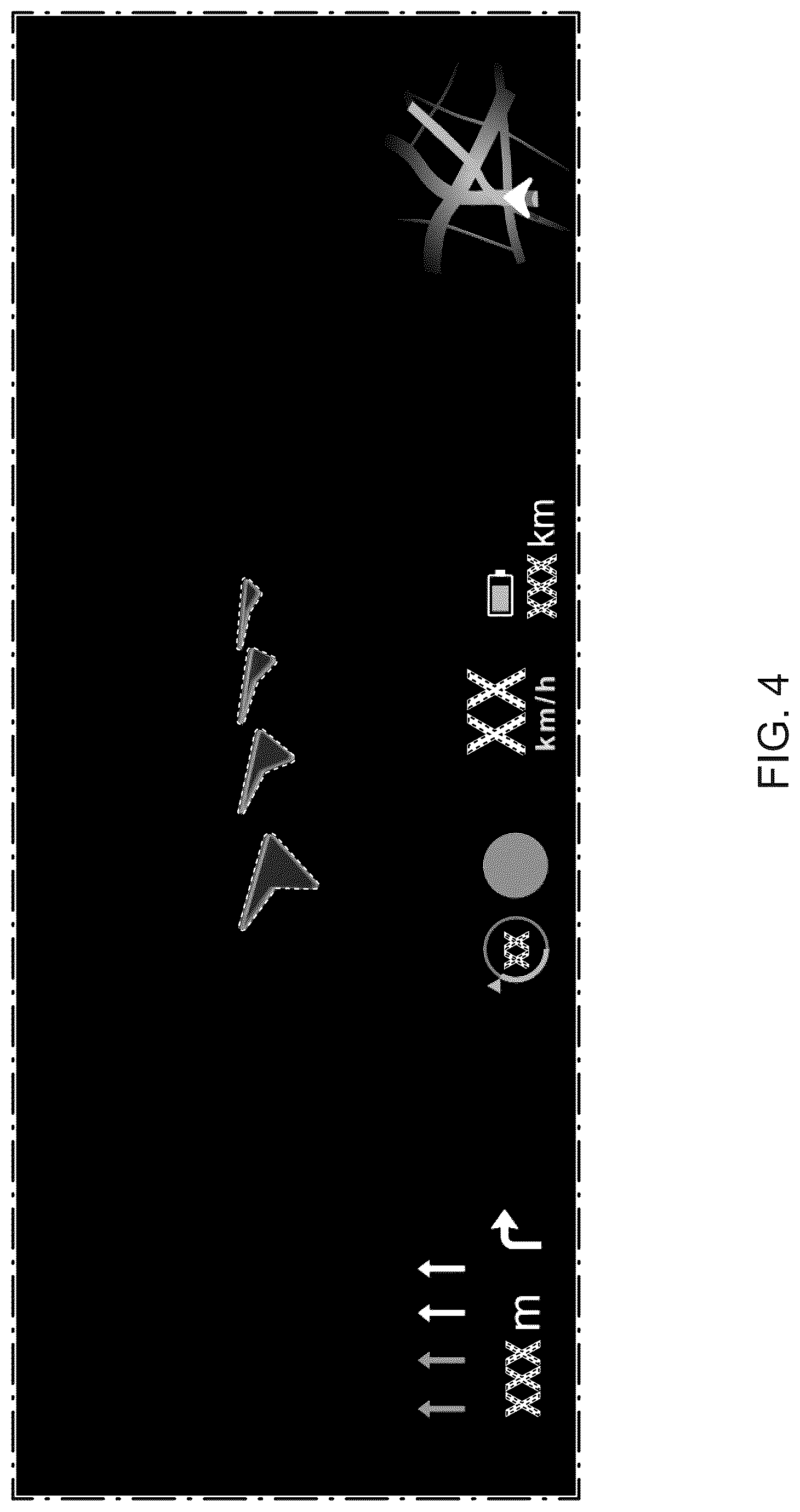Patent USD1123950 Figure 4 – Display screen panel with graphical user interface for vehicle auxiliary driving status information