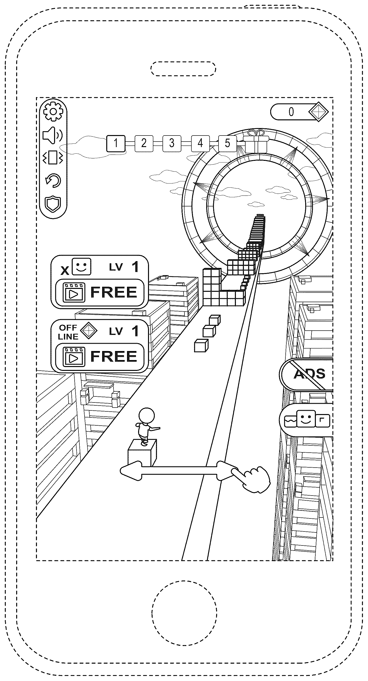 Patent USD1123956 Figure 1 – Display screen with graphical user interface for a video game