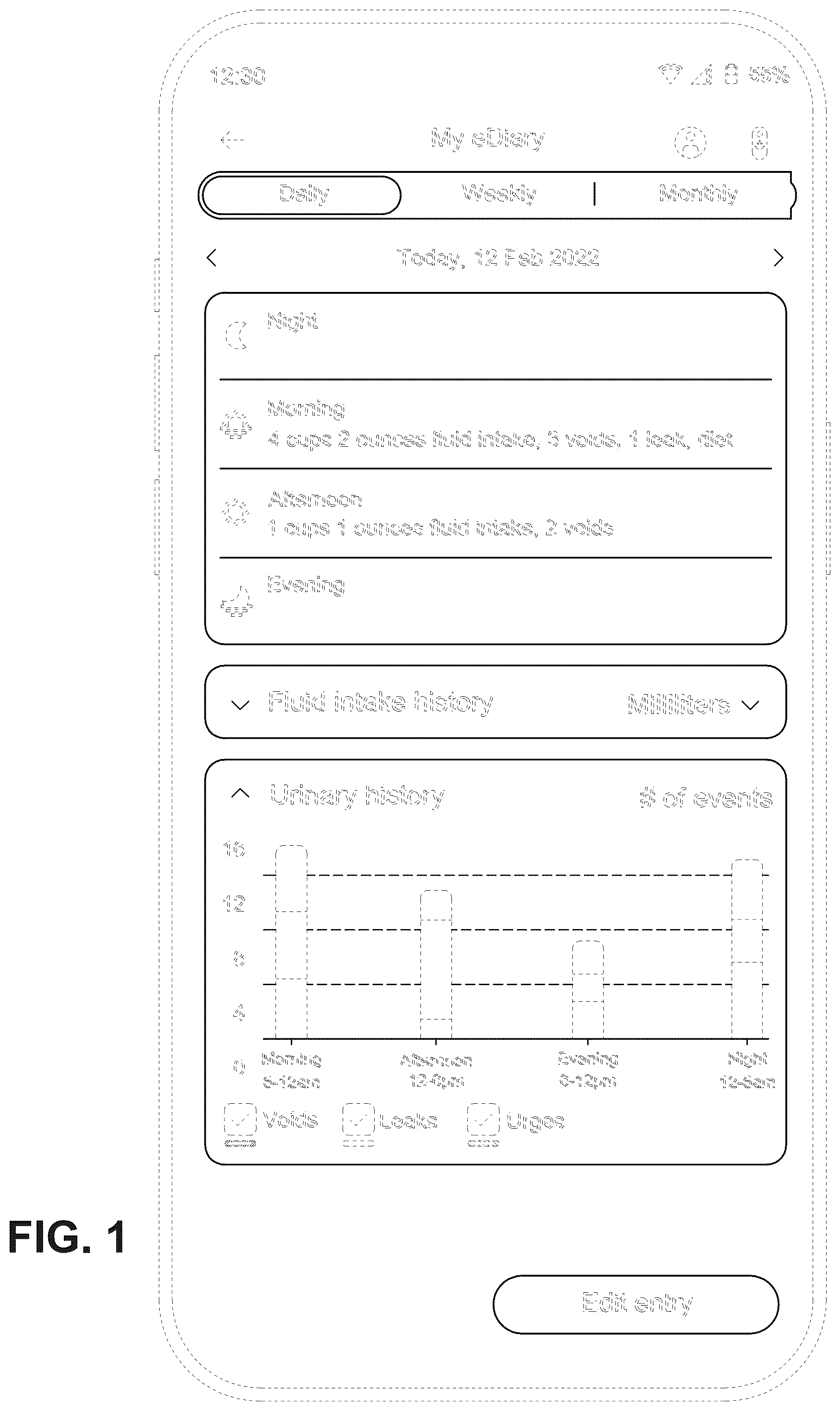 Patent USD1123957 Figure 1 – Display screen or portion thereof with an animated graphical user interface
