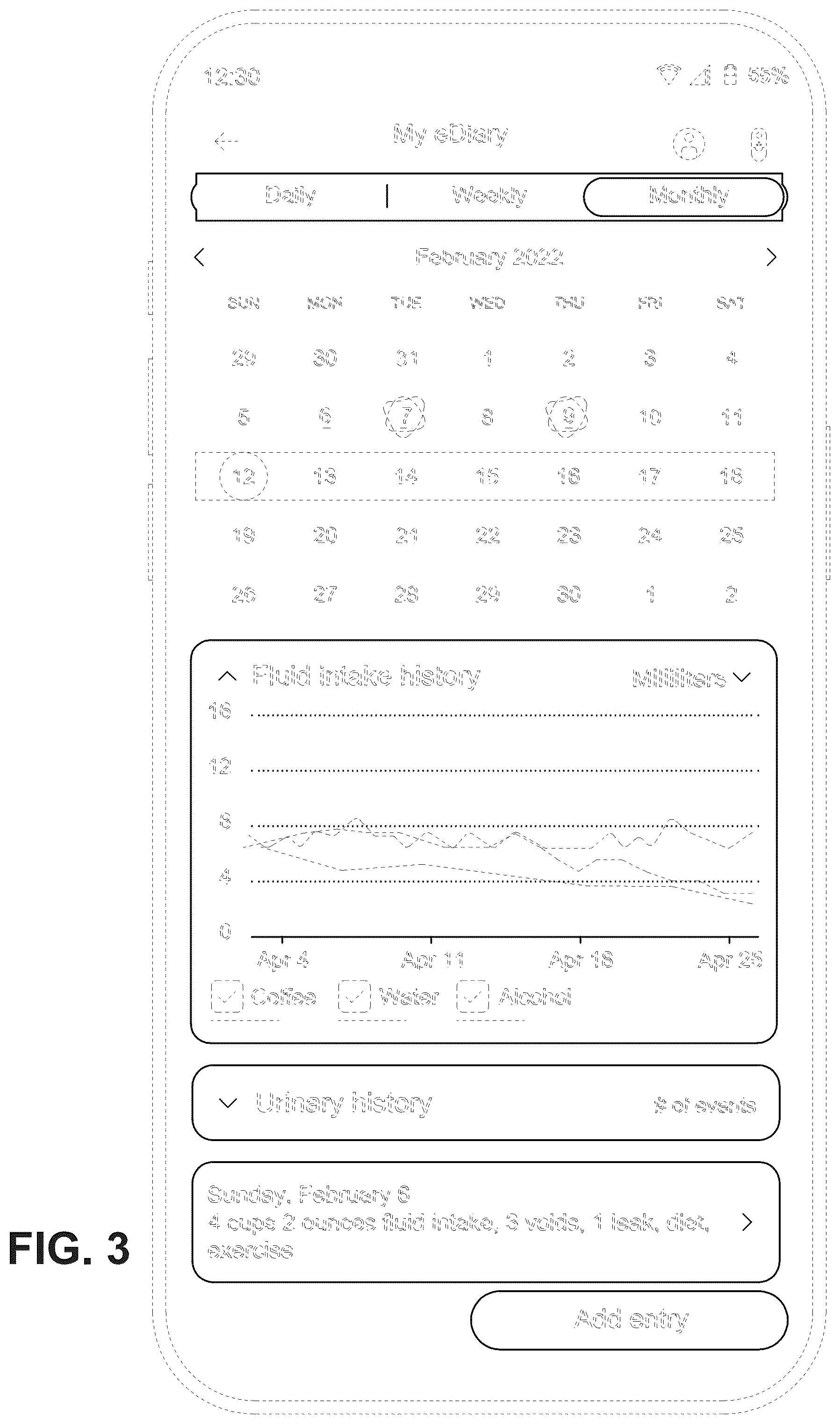 Patent USD1123957 Figure 3 – Display screen or portion thereof with an animated graphical user interface