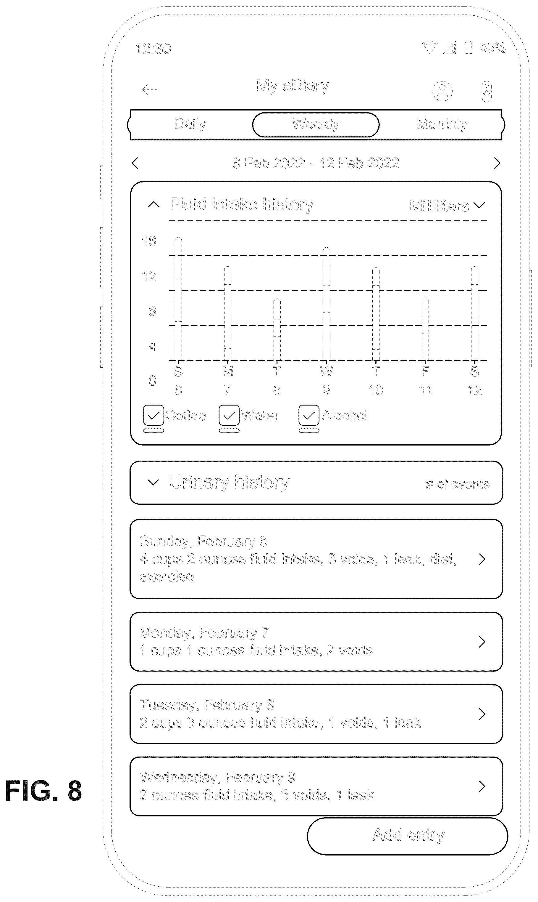 Patent USD1123957 Figure 8 – Display screen or portion thereof with an animated graphical user interface