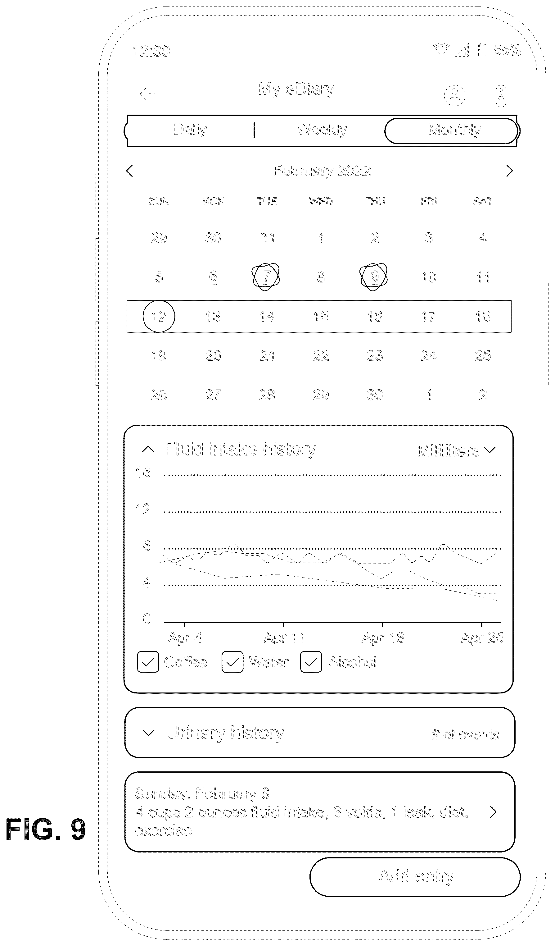 Patent USD1123957 Figure 9 – Display screen or portion thereof with an animated graphical user interface