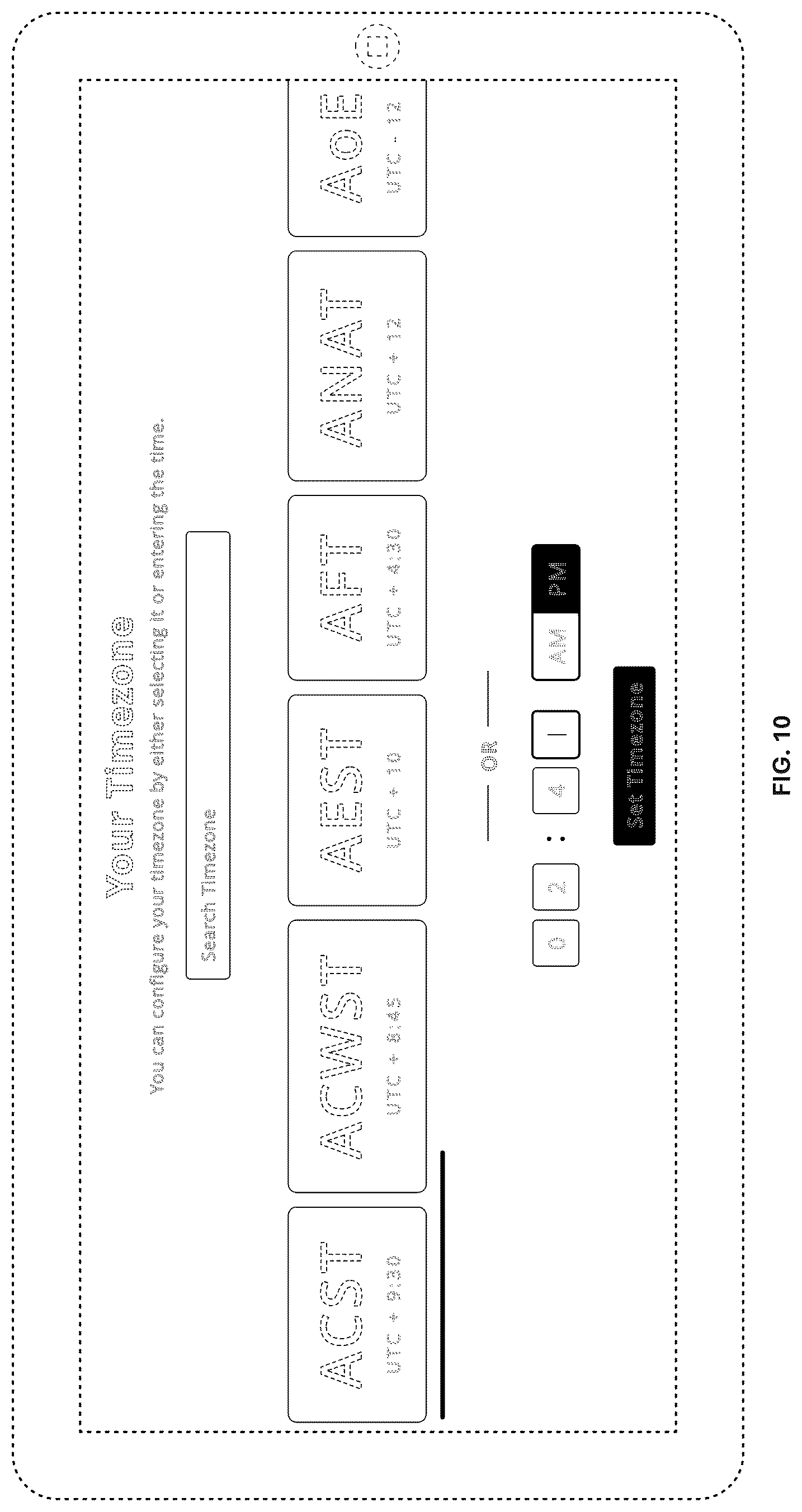 Patent USD1123961 Figure 10 – Display screen with animated graphical user interface for interactive time zone selection