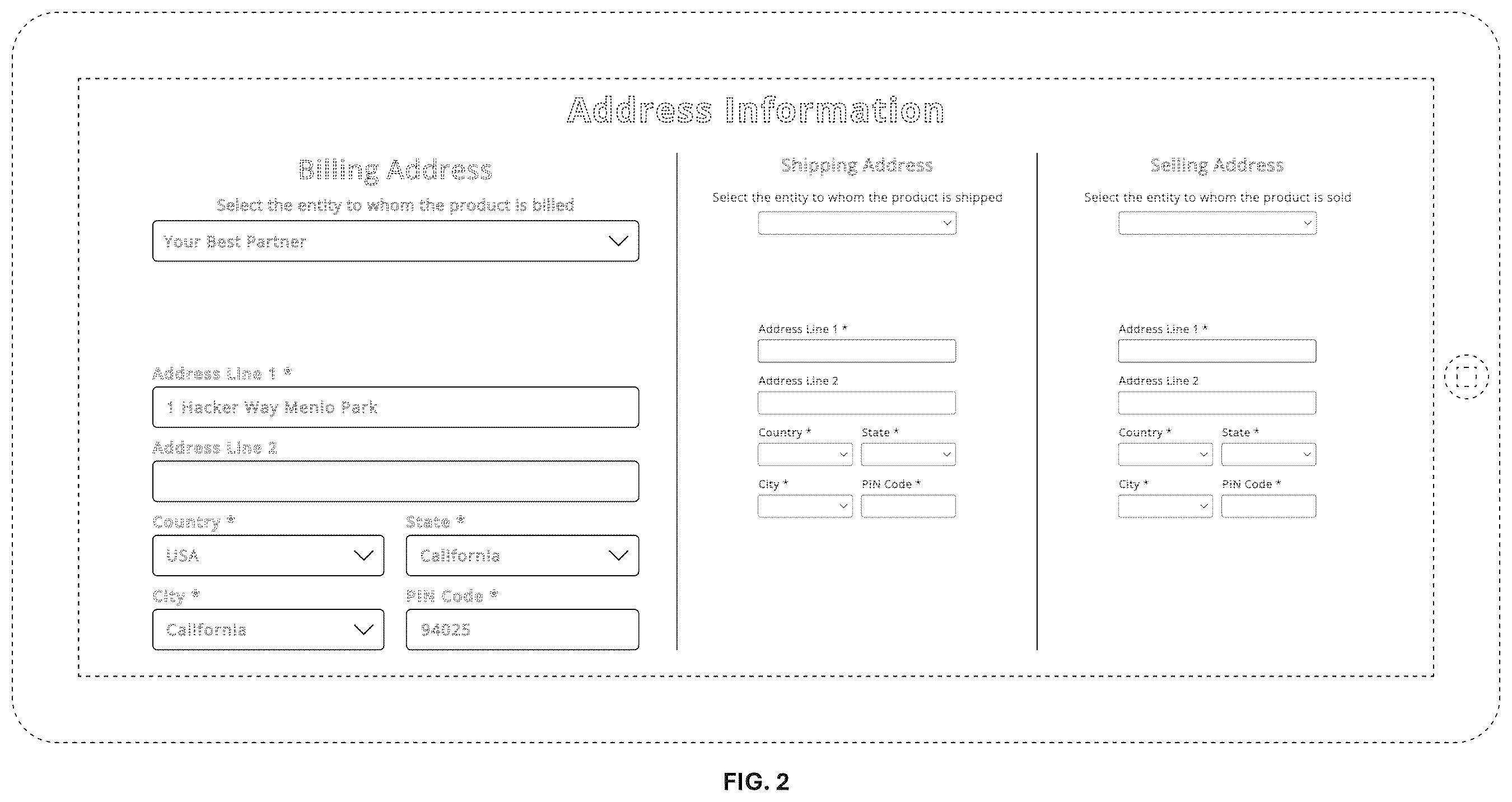 Patent USD1123962 Figure 2 – Display screen with animated graphical user interface for capturing addresses