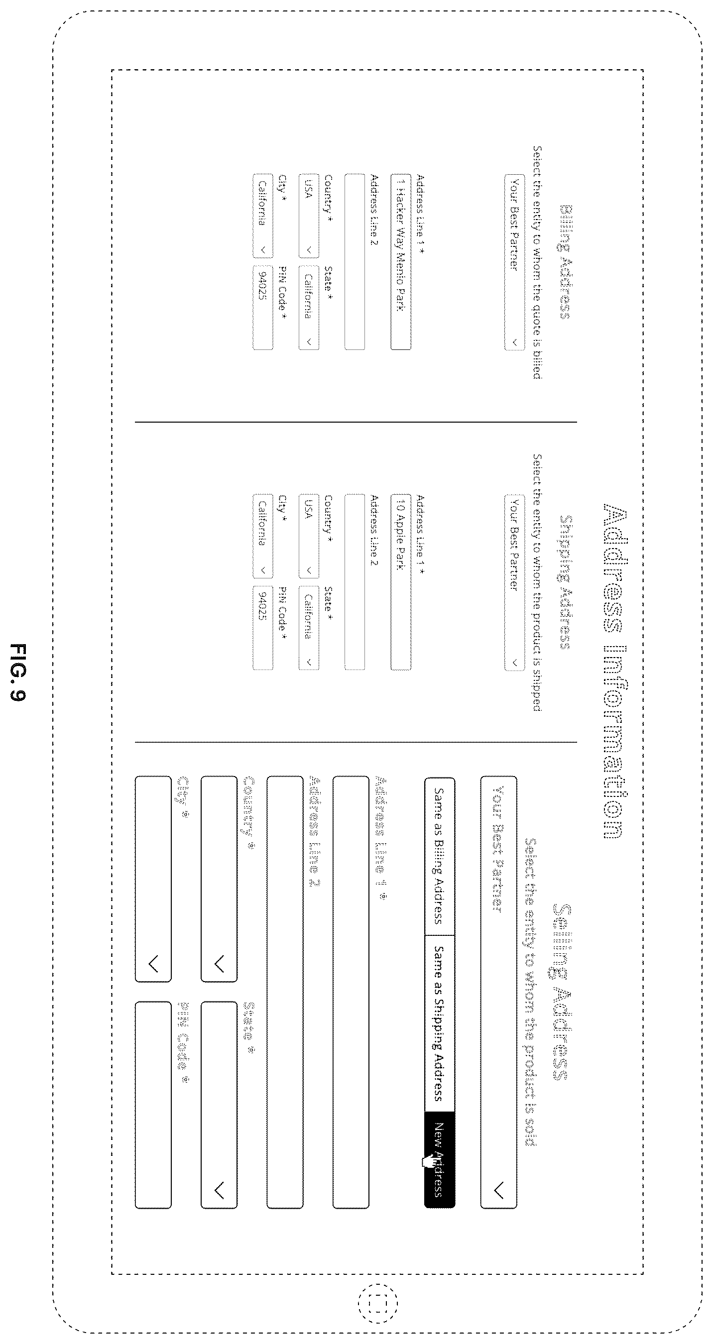 Patent USD1123962 Figure 9 – Display screen with animated graphical user interface for capturing addresses
