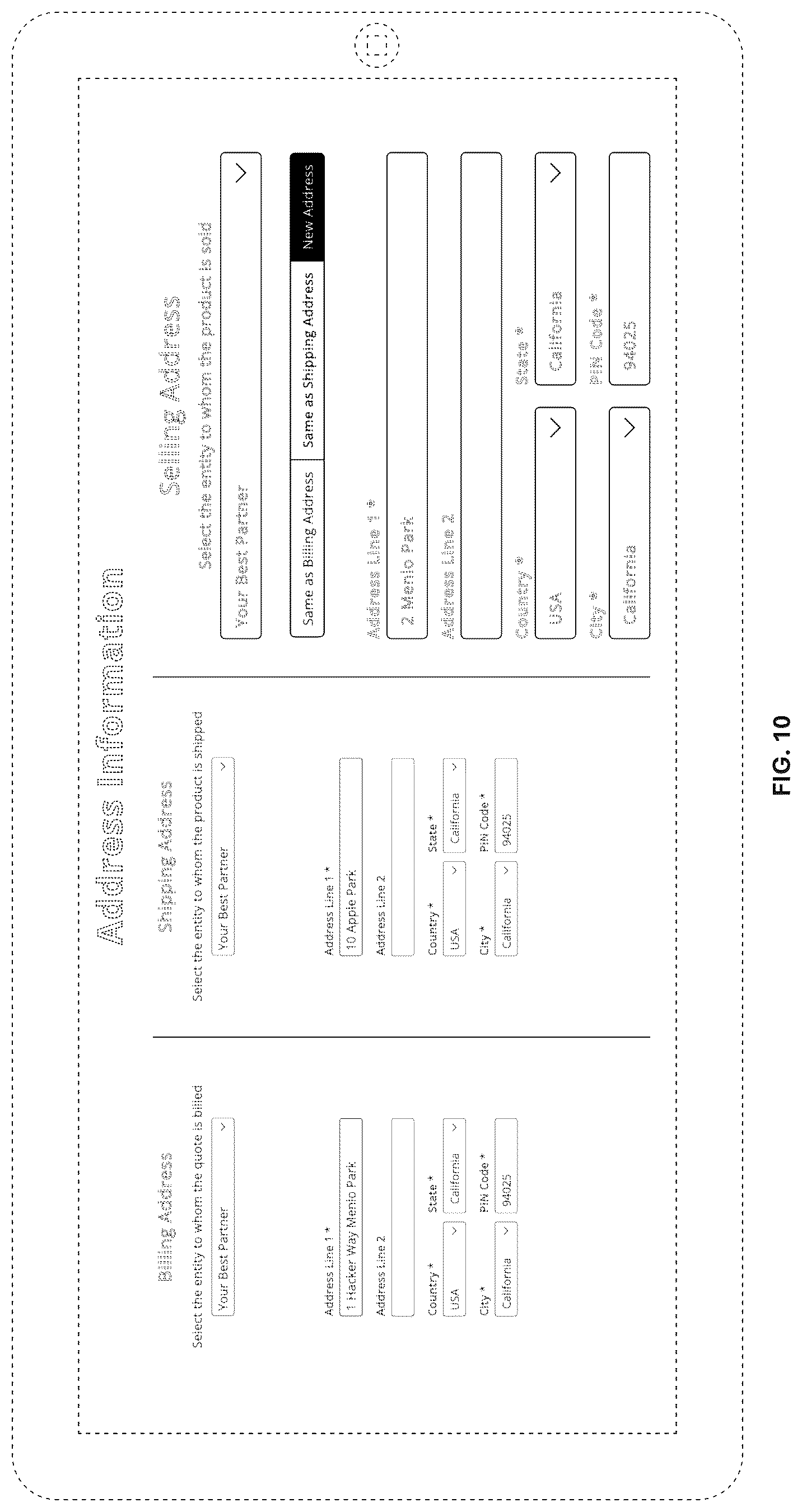 Patent USD1123962 Figure 10 – Display screen with animated graphical user interface for capturing addresses