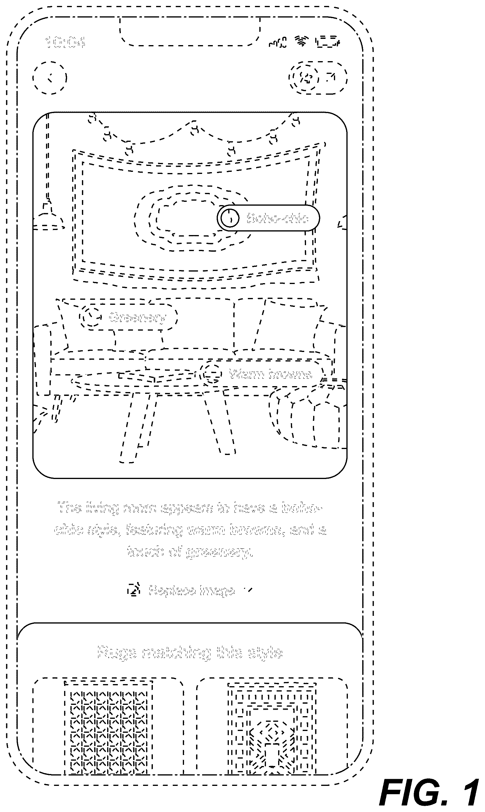 Patent USD1124011 Figure 1 – Display screen or portion thereof with transitional graphical user interface