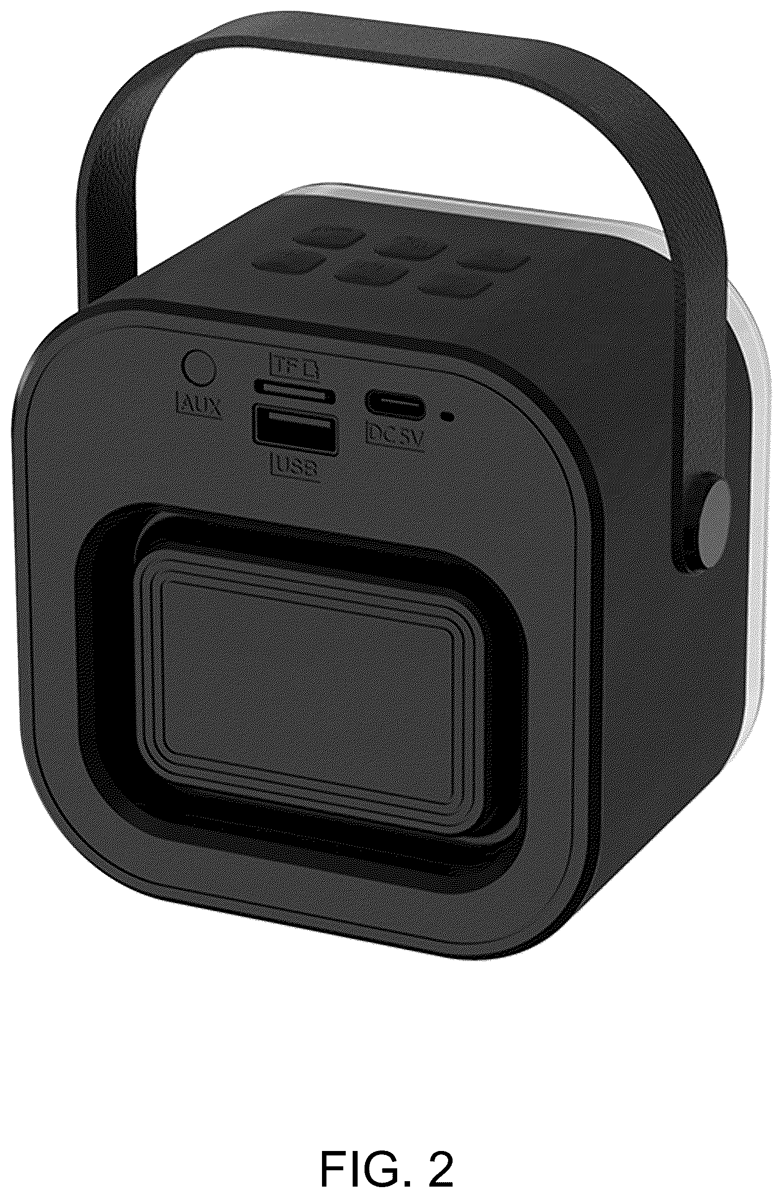 Patent USD1124027 Figure 2 – Karaoke speaker