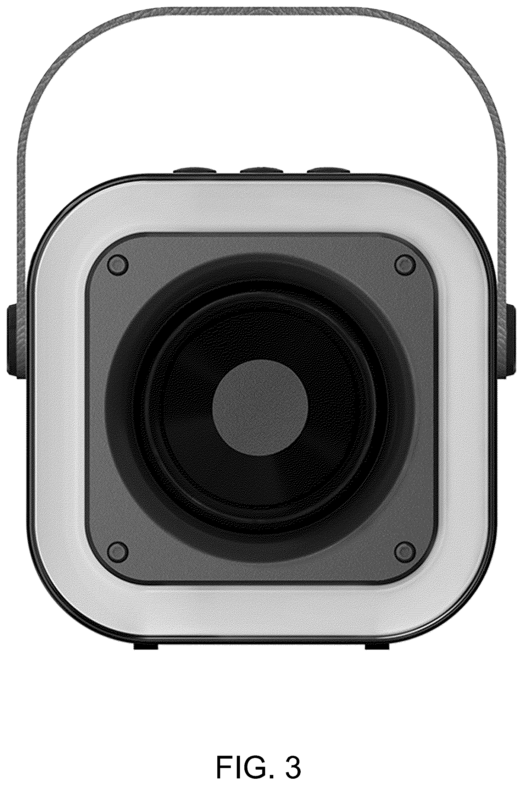 Patent USD1124027 Figure 3 – Karaoke speaker
