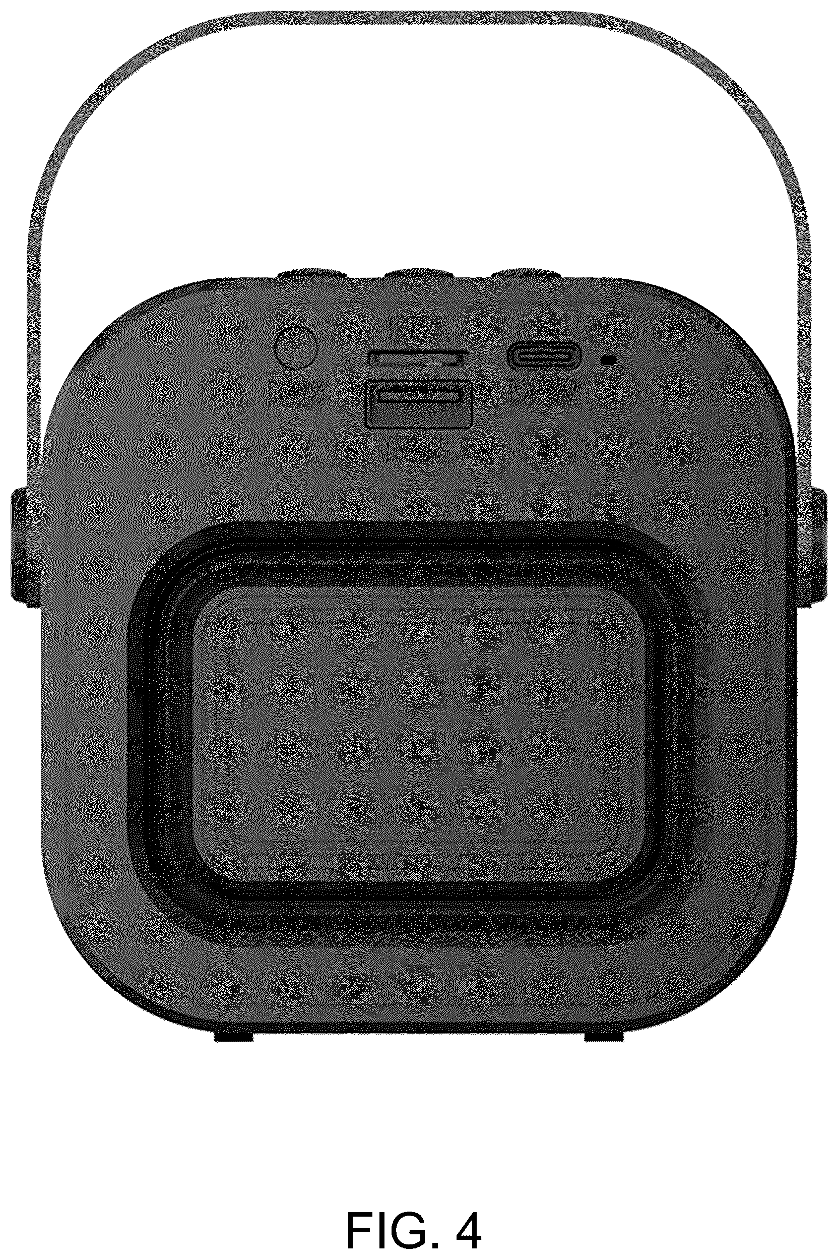 Patent USD1124027 Figure 4 – Karaoke speaker