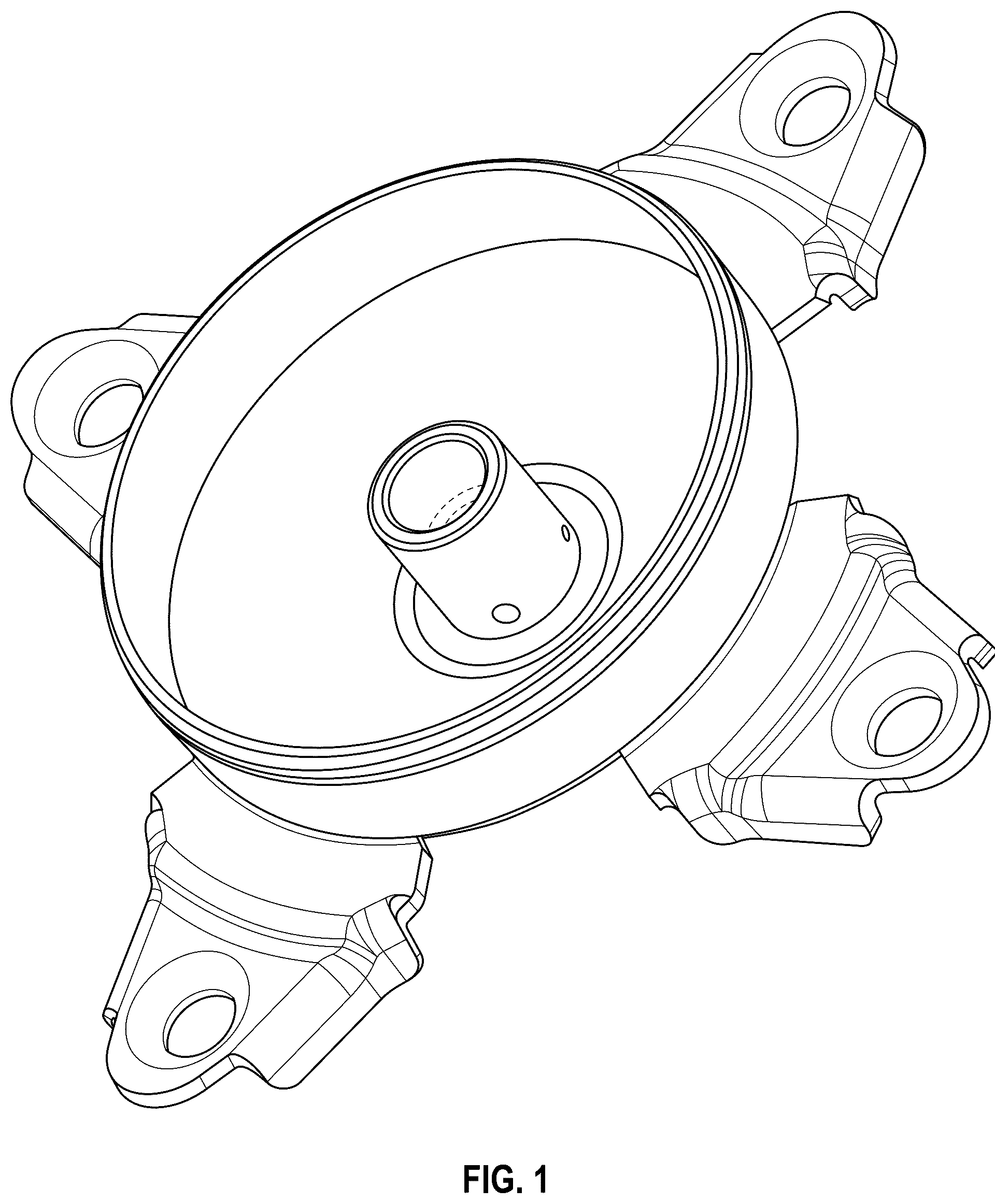 Patent USD1124037 Figure 1 – Base for compressor housing