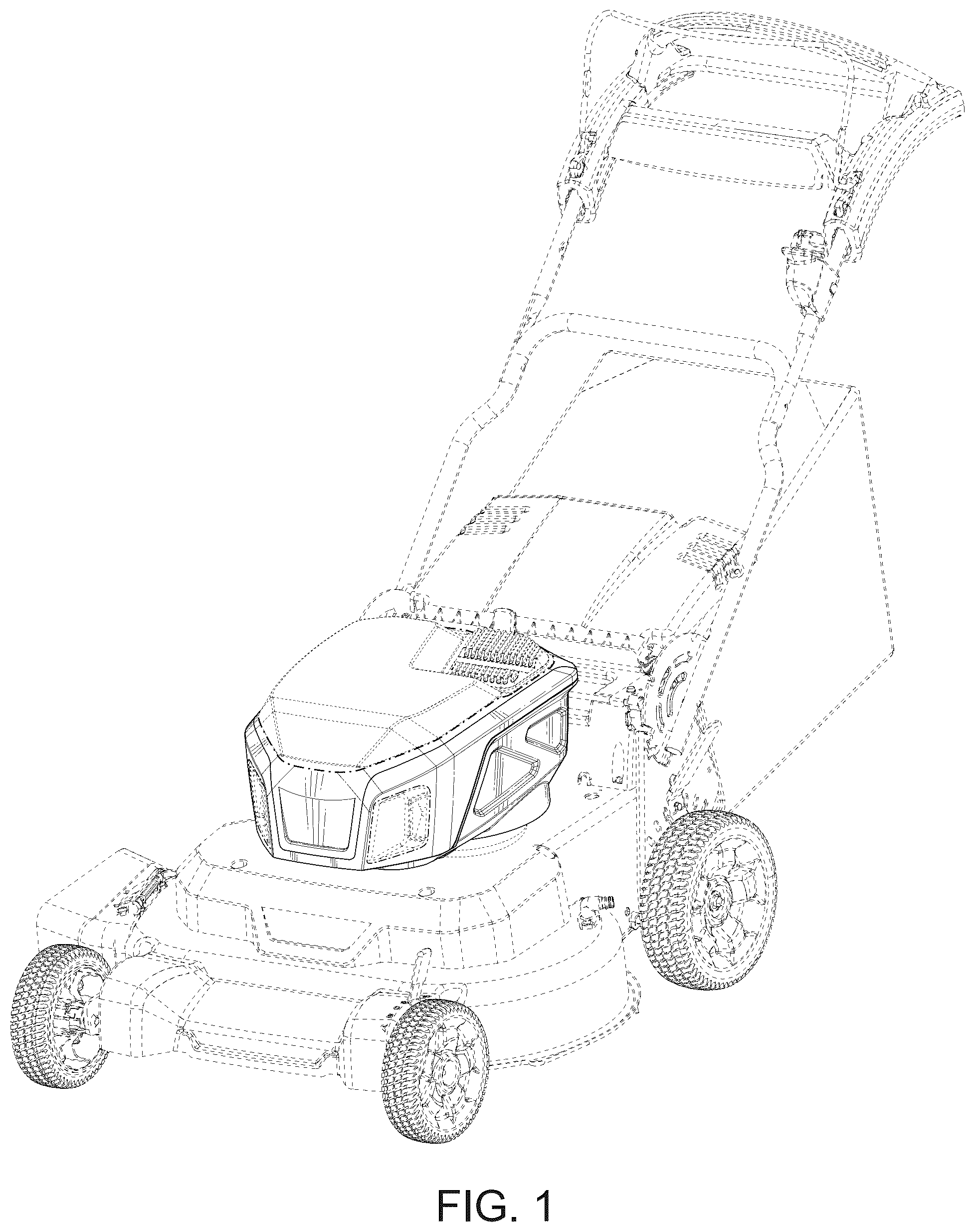Patent USD1124039 Figure 1 – Lawn mower powerhead