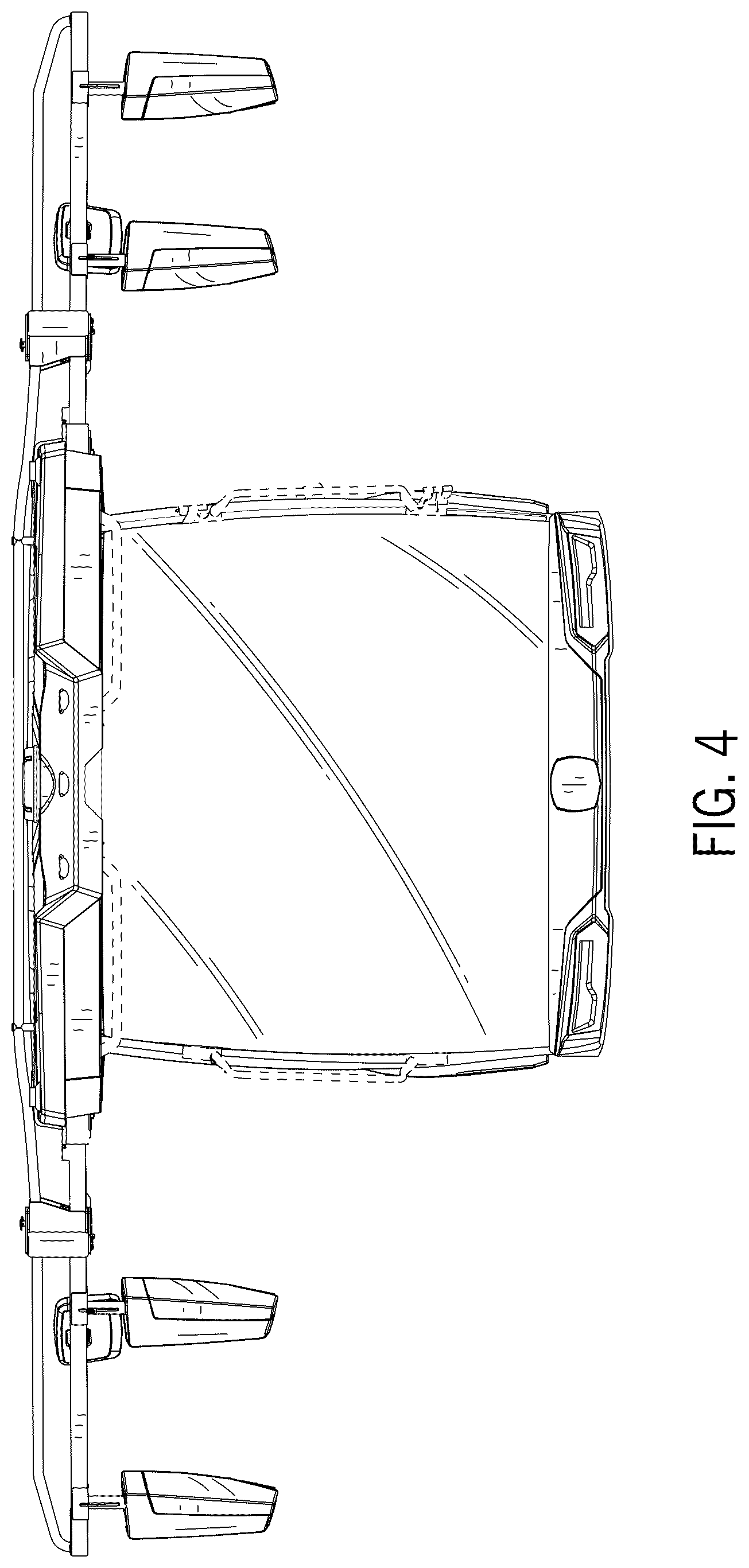 Patent USD1124040 Figure 4 – Operator cabin mirror assembly for work vehicle