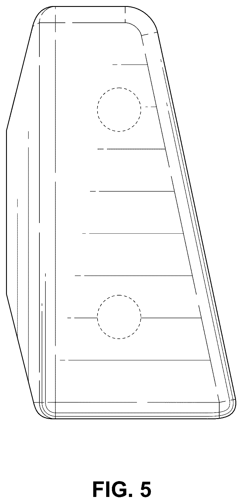 Patent USD1124045 Figure 5 – Cutting edge bit for a motor grader