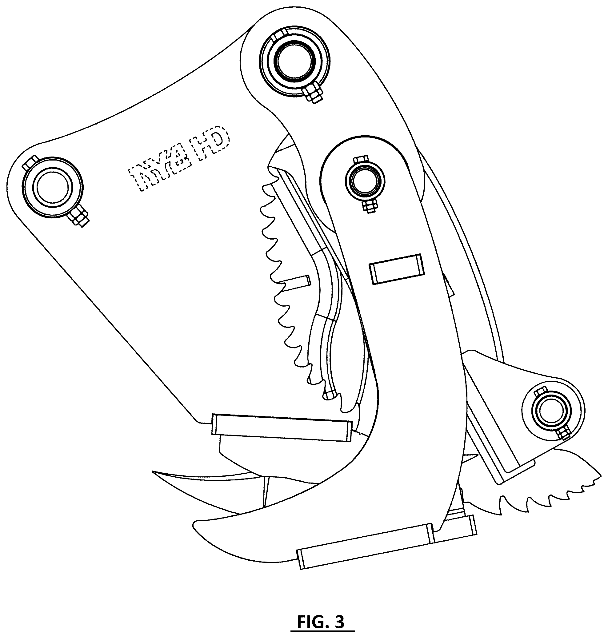 Patent USD1124046 Figure 3 – Stump harvester