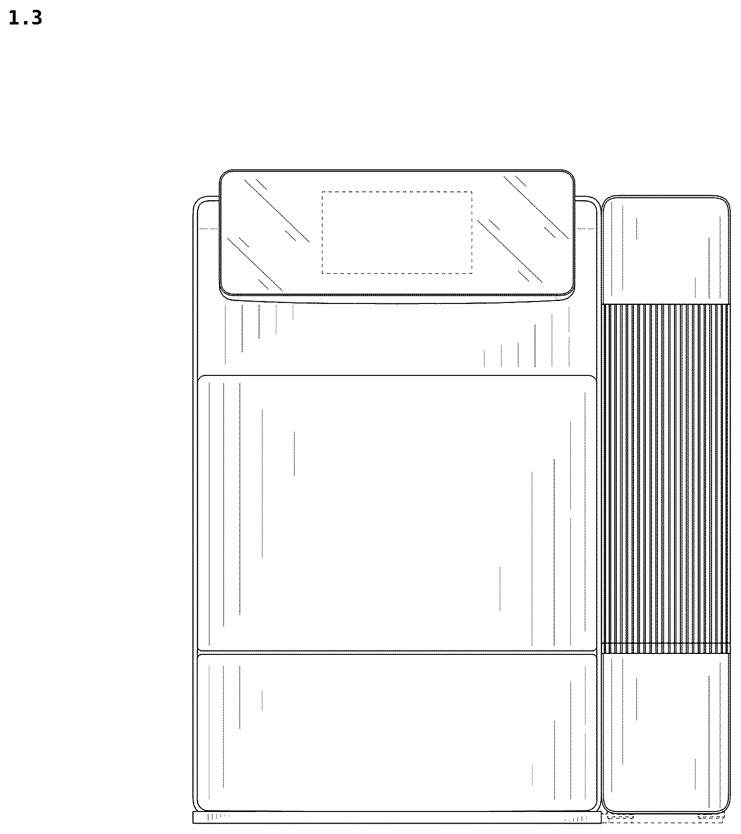 Patent USD1124049 Figure 3 – Ice maker