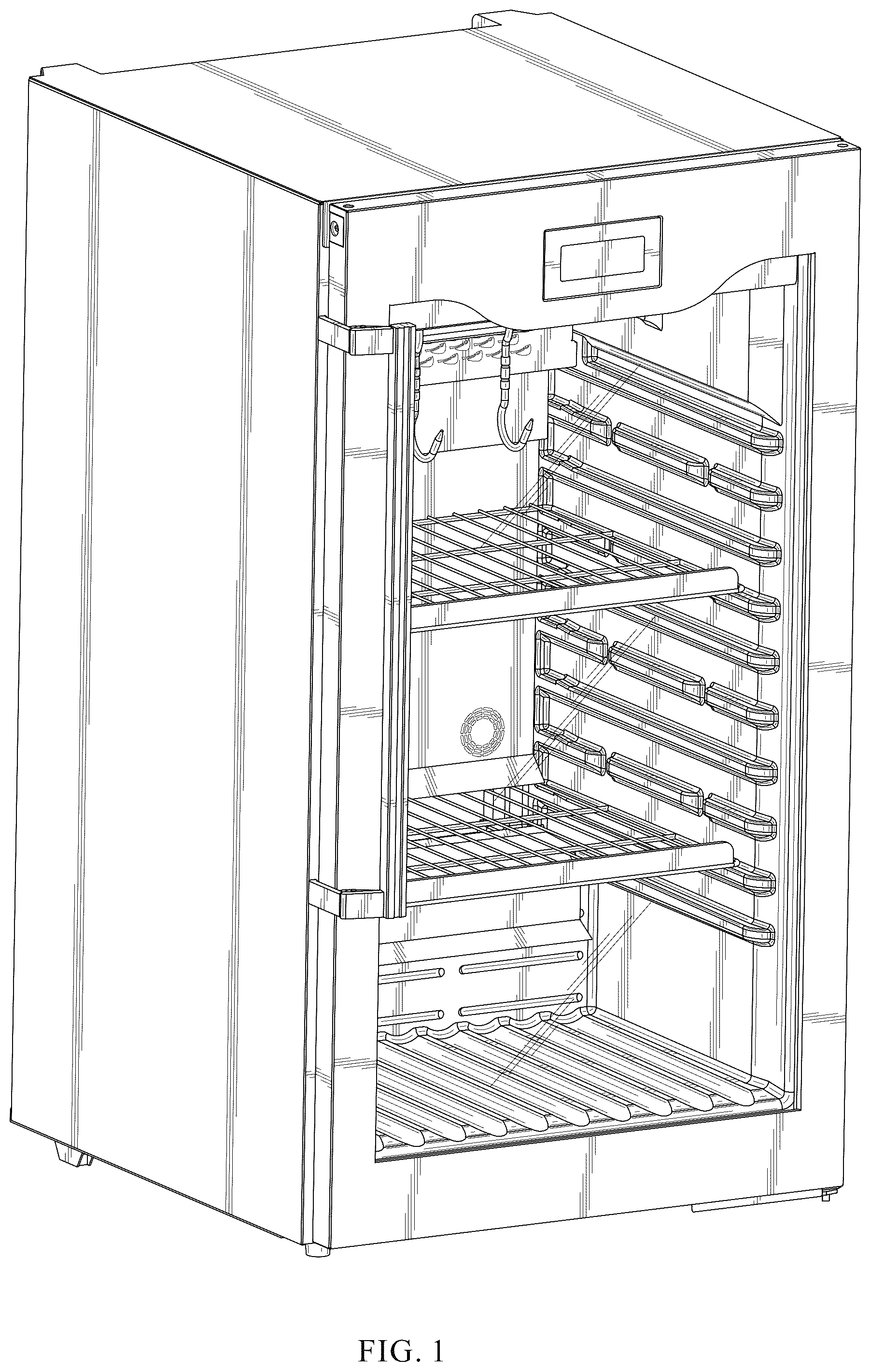 Patent USD1124050 Figure 1 – Beef refrigeration display cabinet