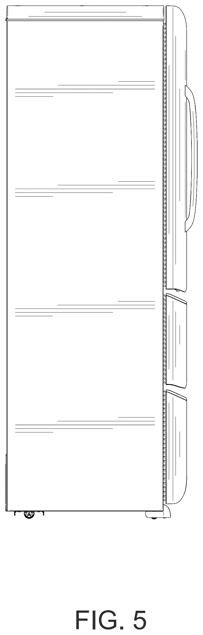 Patent USD1124051 Figure 5 – Refrigerator