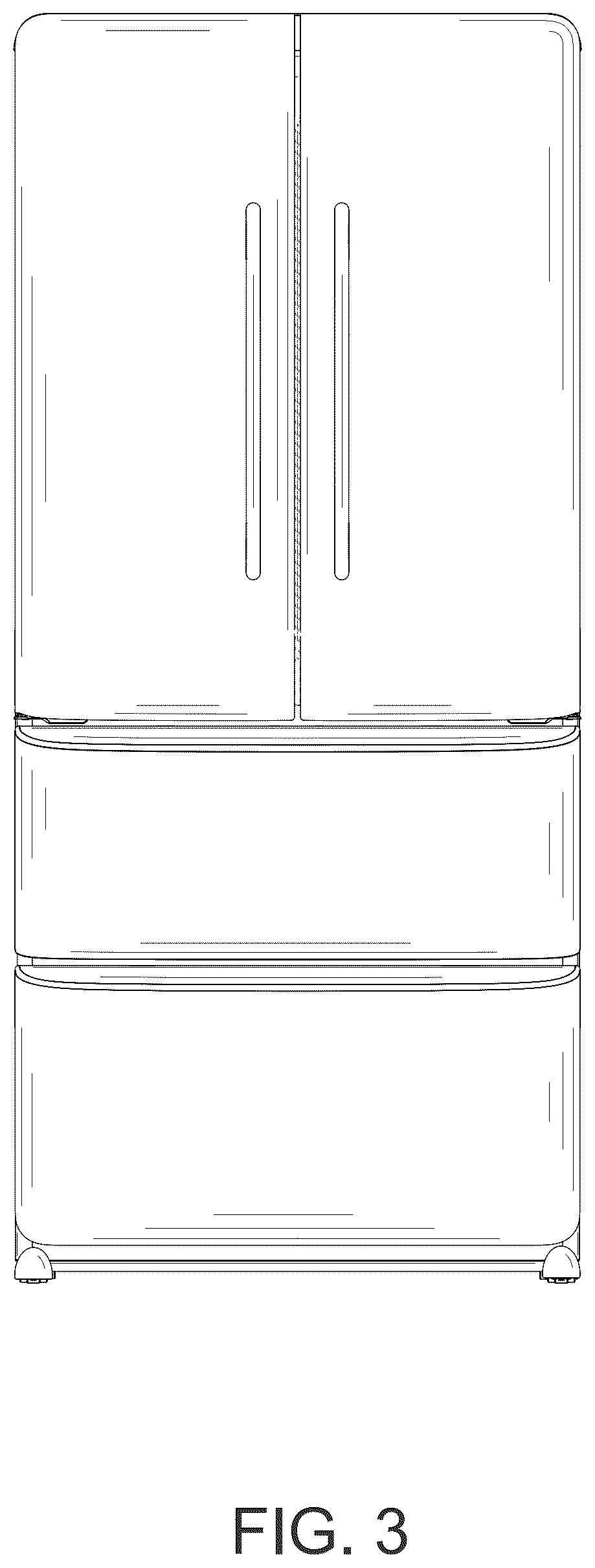 Patent USD1124052 Figure 3 – Refrigerator