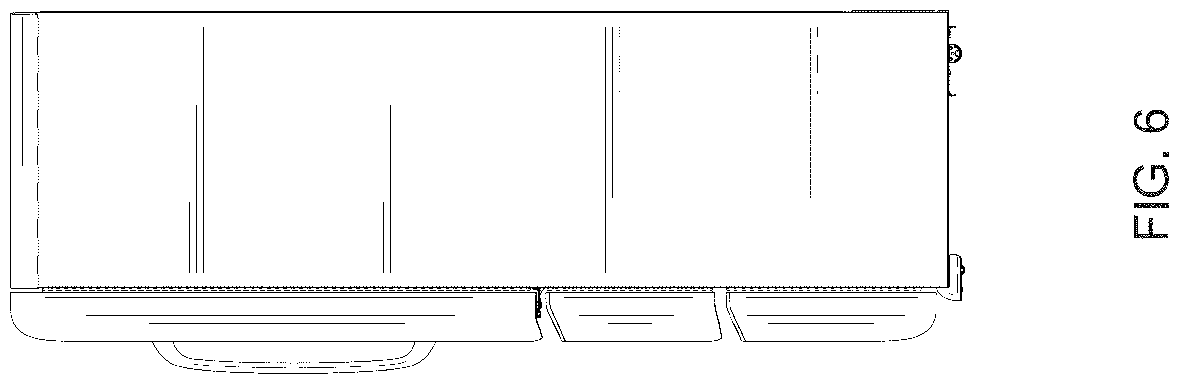 Patent USD1124052 Figure 6 – Refrigerator